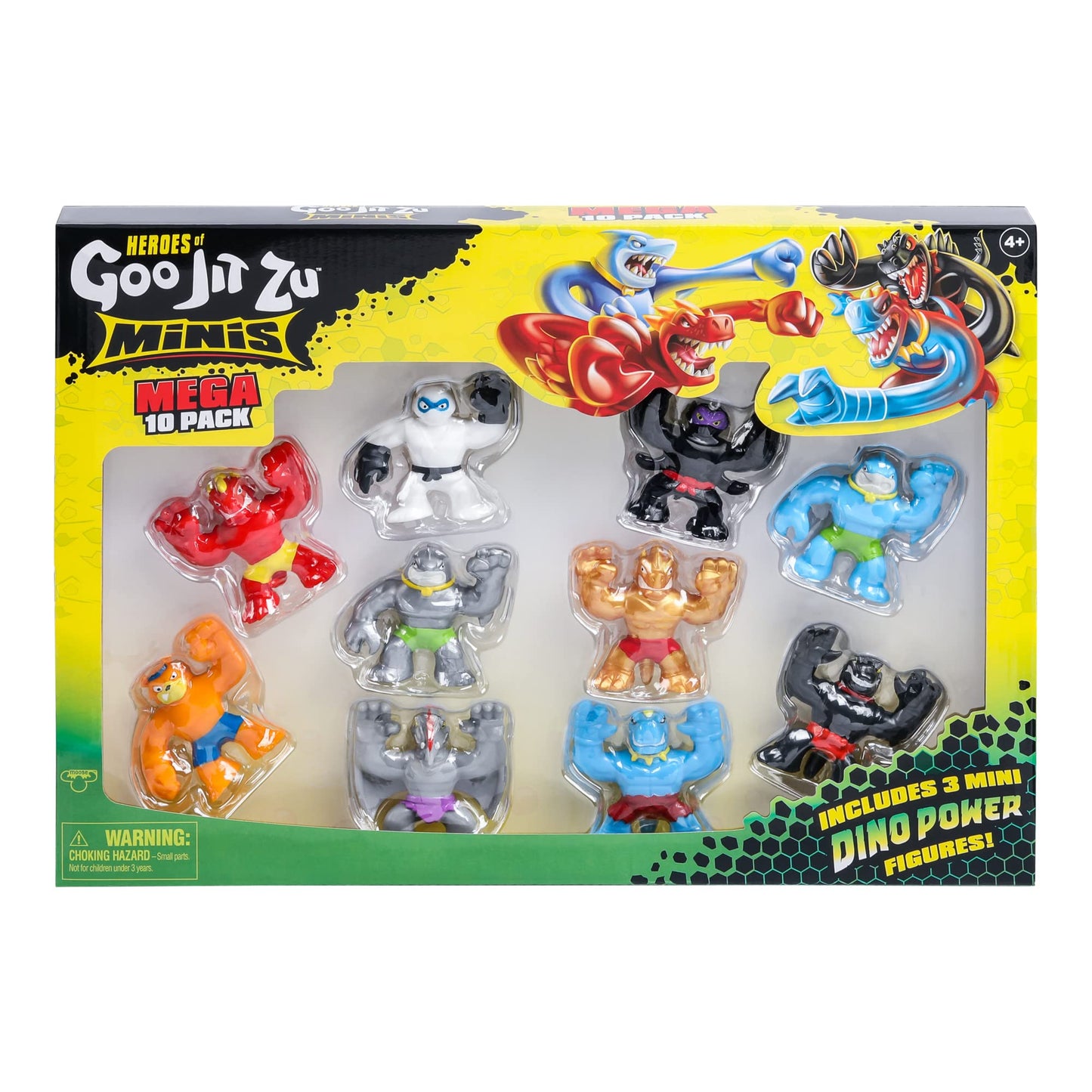 Heroes of Goo Jit Zu Minis Mega 10 Pack – Stretch, Squish & Battle with 10 Mini Figures