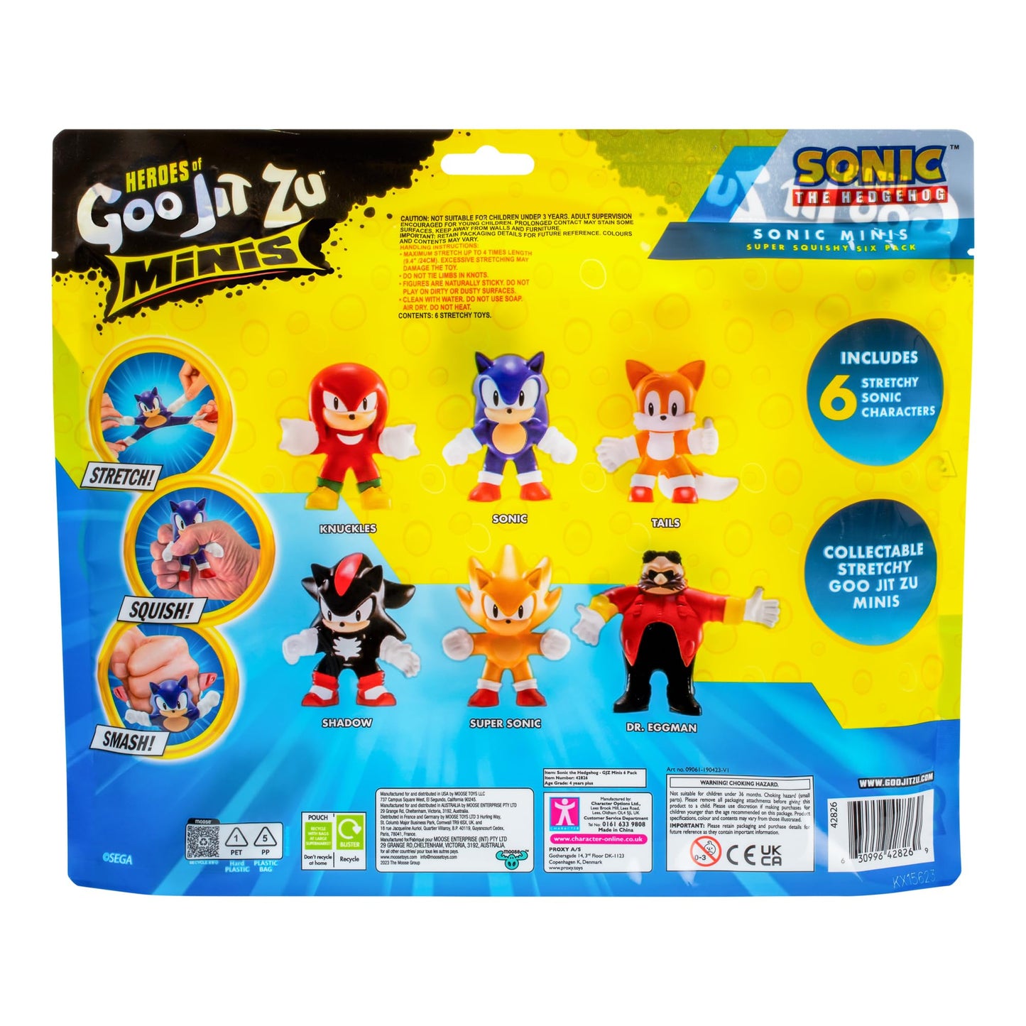 Heroes of Goo JIT Zu Minis Sonic 6 Pack – Collectible Stretchy Mini Figures