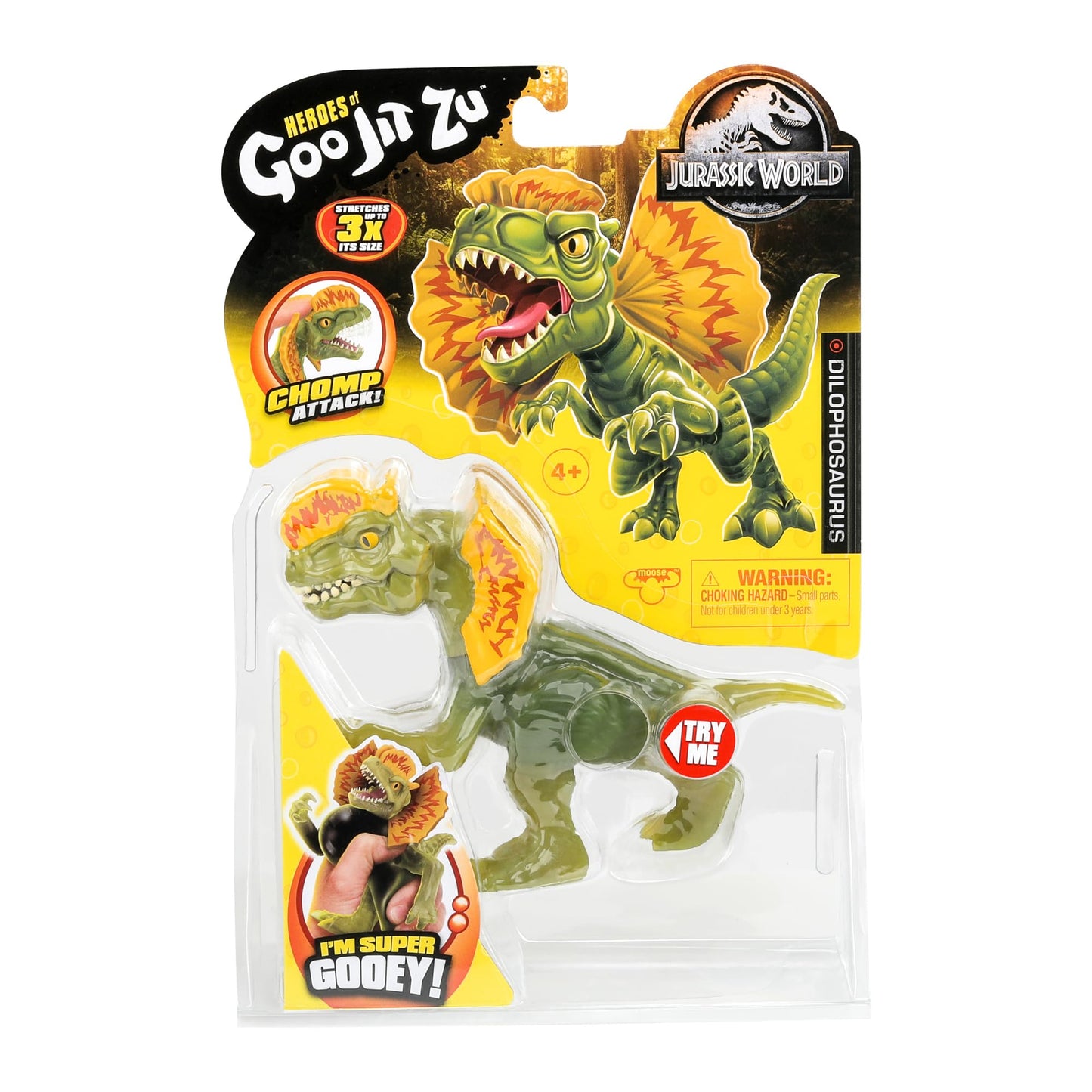 Heroes of Goo Jit Zu Jurassic World Dilophosaurus - Stretchy Dino with Chomp Action