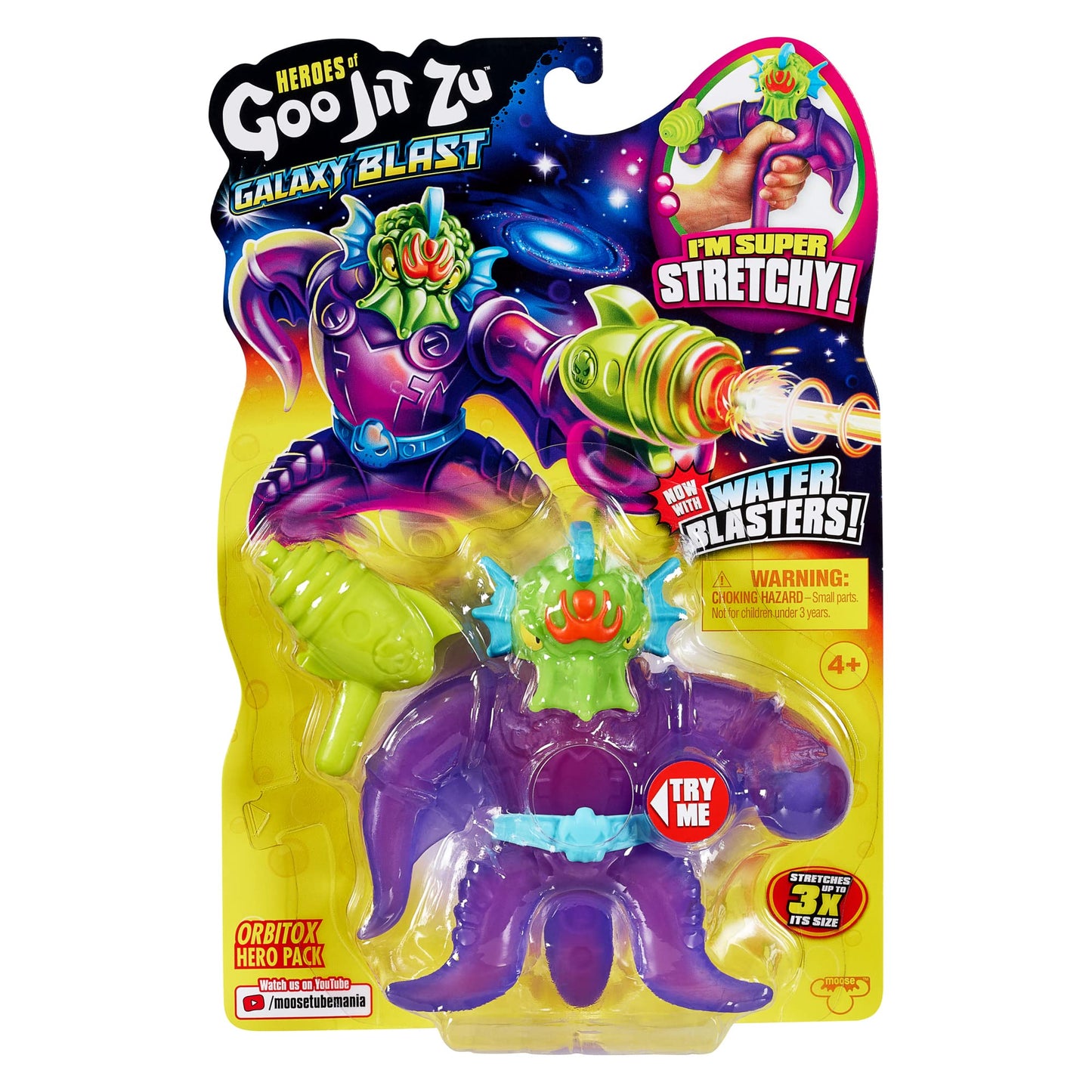 Heroes of Goo Jit Zu Galaxy Blast Orbitox with Water Blaster – Super Stretchy Action Figure