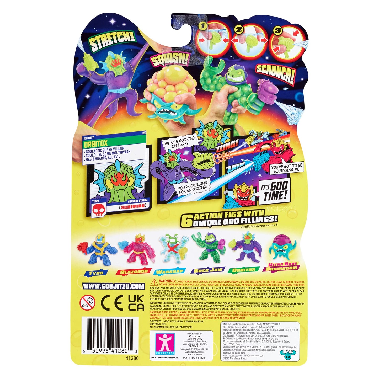 Heroes of Goo Jit Zu Galaxy Blast Orbitox with Water Blaster – Super Stretchy Action Figure
