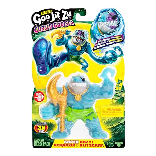 Heroes of Goo Jit Zu Cursed Goo Sea Thrash – Color-Changing Face, 3x Stretchable Hero