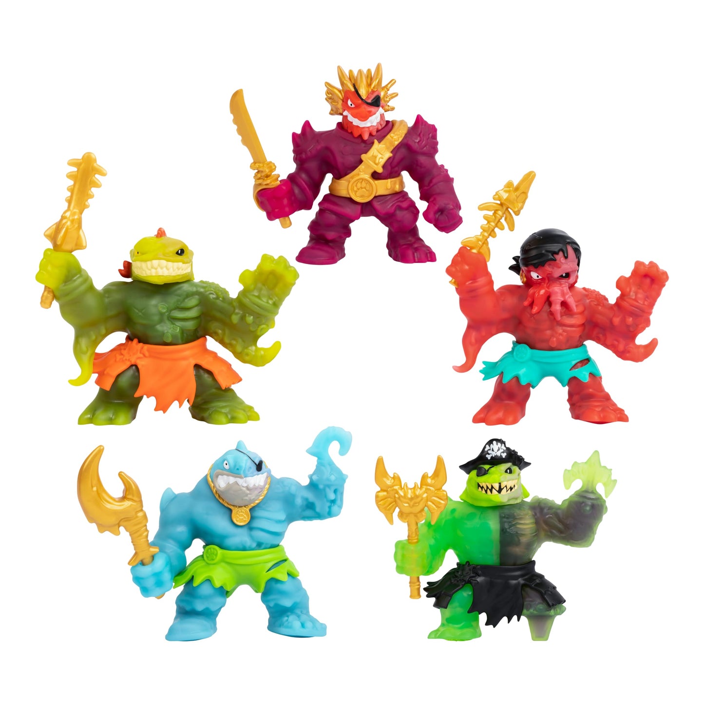 Heroes of Goo Jit Zu Cursed Goo Sea Thrash – Color-Changing Face, 3x Stretchable Hero