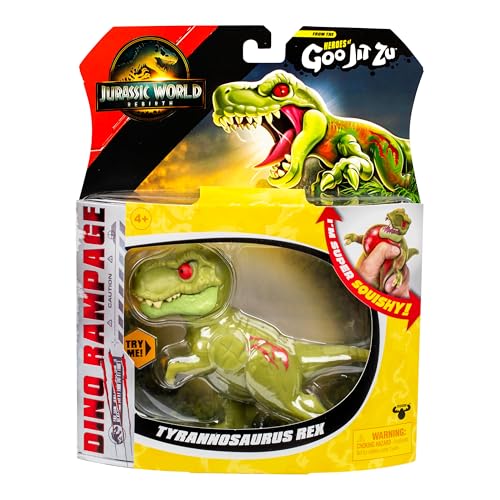 Heroes of Goo Jit Zu Jurassic World Rebirth Dino Rampage Tyrannosaurus Rex – Super Squishy, Stretchy with Rampage Jaws