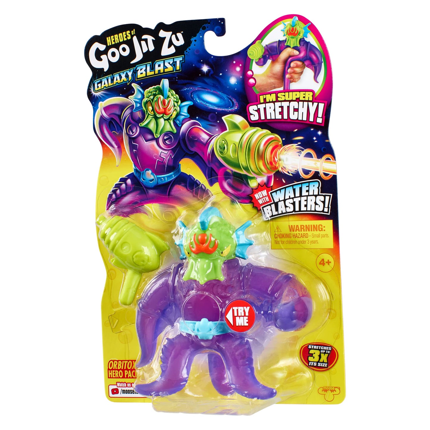 Heroes of Goo Jit Zu Galaxy Blast Orbitox with Water Blaster – Super Stretchy Action Figure