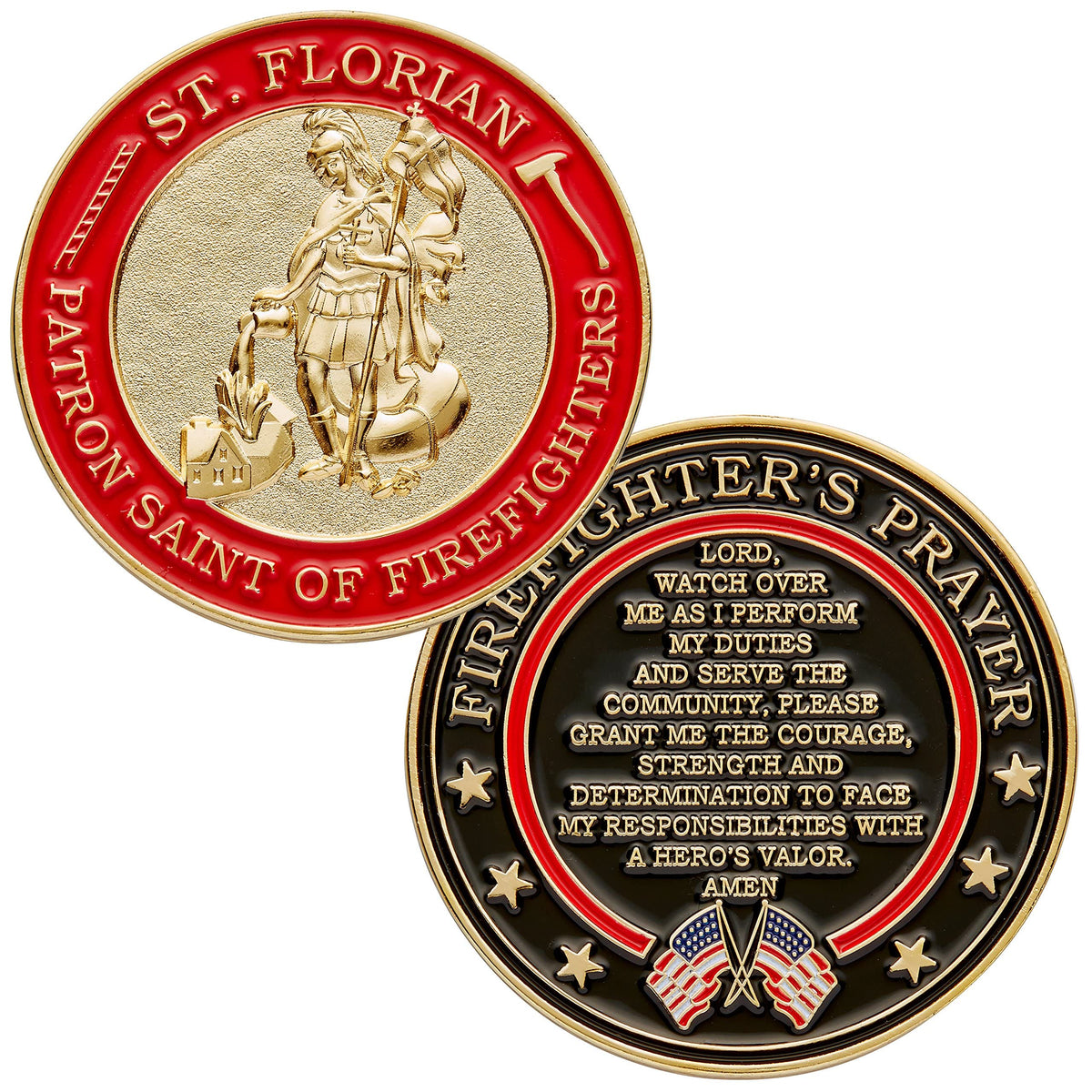 Hero's Valor St. Florian Patron Saint of Firefighters Coin – 1-Pack (Single Coin)