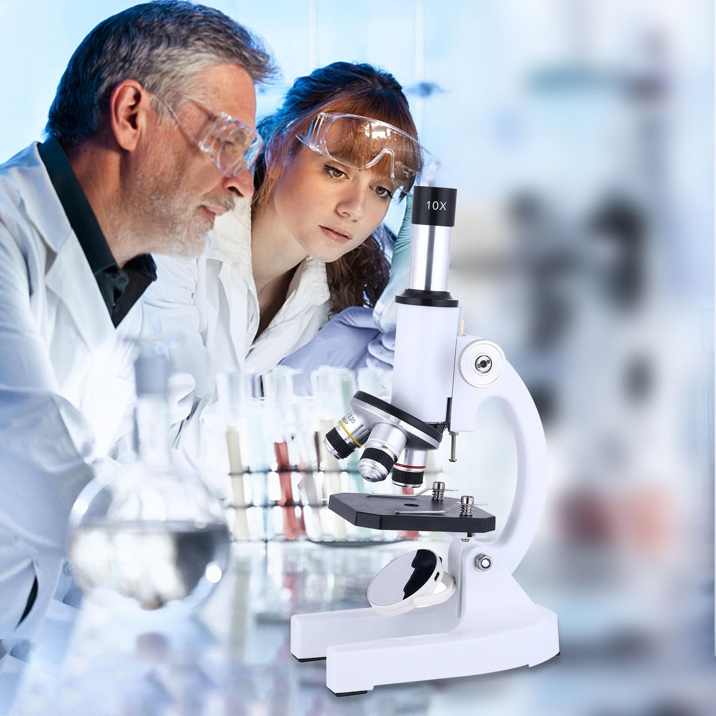 Herwicm Microscope: 40X-2000X for Kids & Adults with Phone Adapter