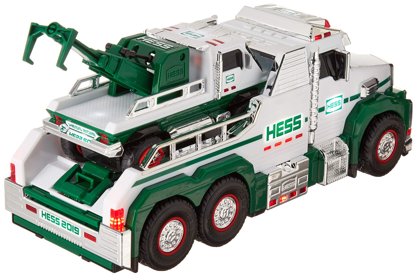 Hess 2019 Tow Truck Rescue Team Toy – Lights, Sounds, Detachable Flatbed