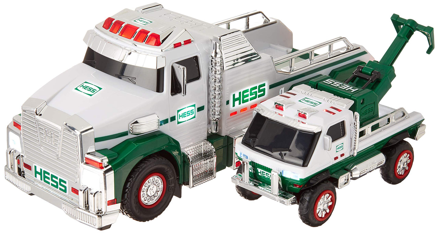 Hess 2019 Tow Truck Rescue Team Toy – Lights, Sounds, Detachable Flatbed