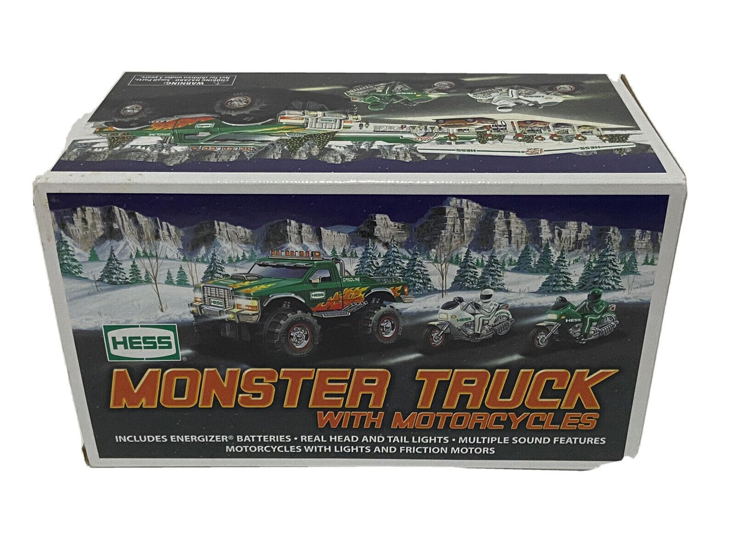 Hess C-46 2007 Monster Truck with 2 Motorcycles – Lights, Sounds & Friction Motors