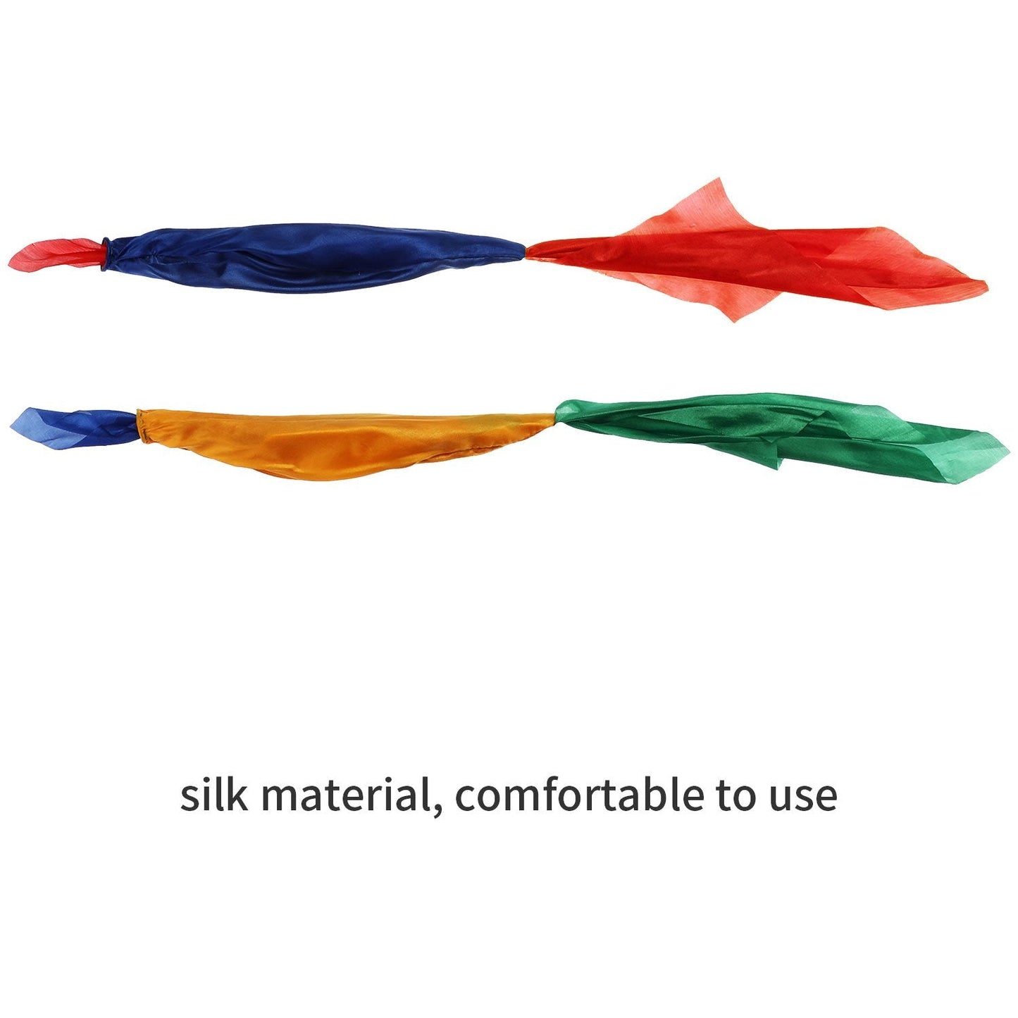 HESTYA 2-Pack Change Color Silk Scarves for Magic Tricks – Four-Color Silk Props (2 Pieces)