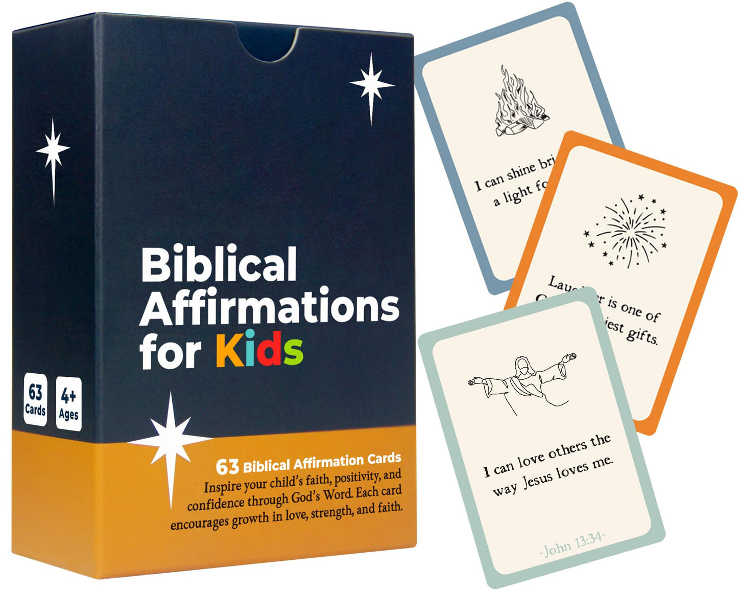 Hesuuho Easter Gift for Kids: 63 Biblical Affirmation Cards for Daily Faith