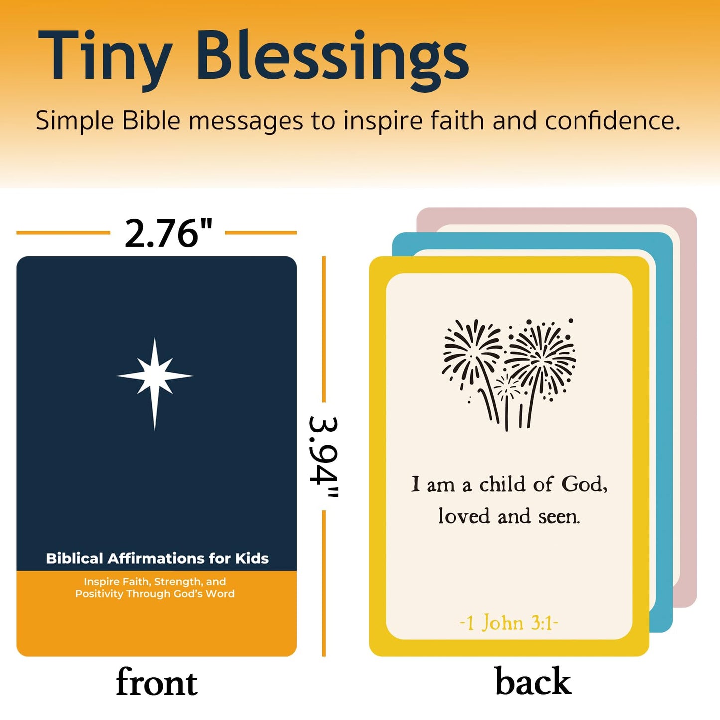 Hesuuho Easter Gift for Kids: 63 Biblical Affirmation Cards for Daily Faith