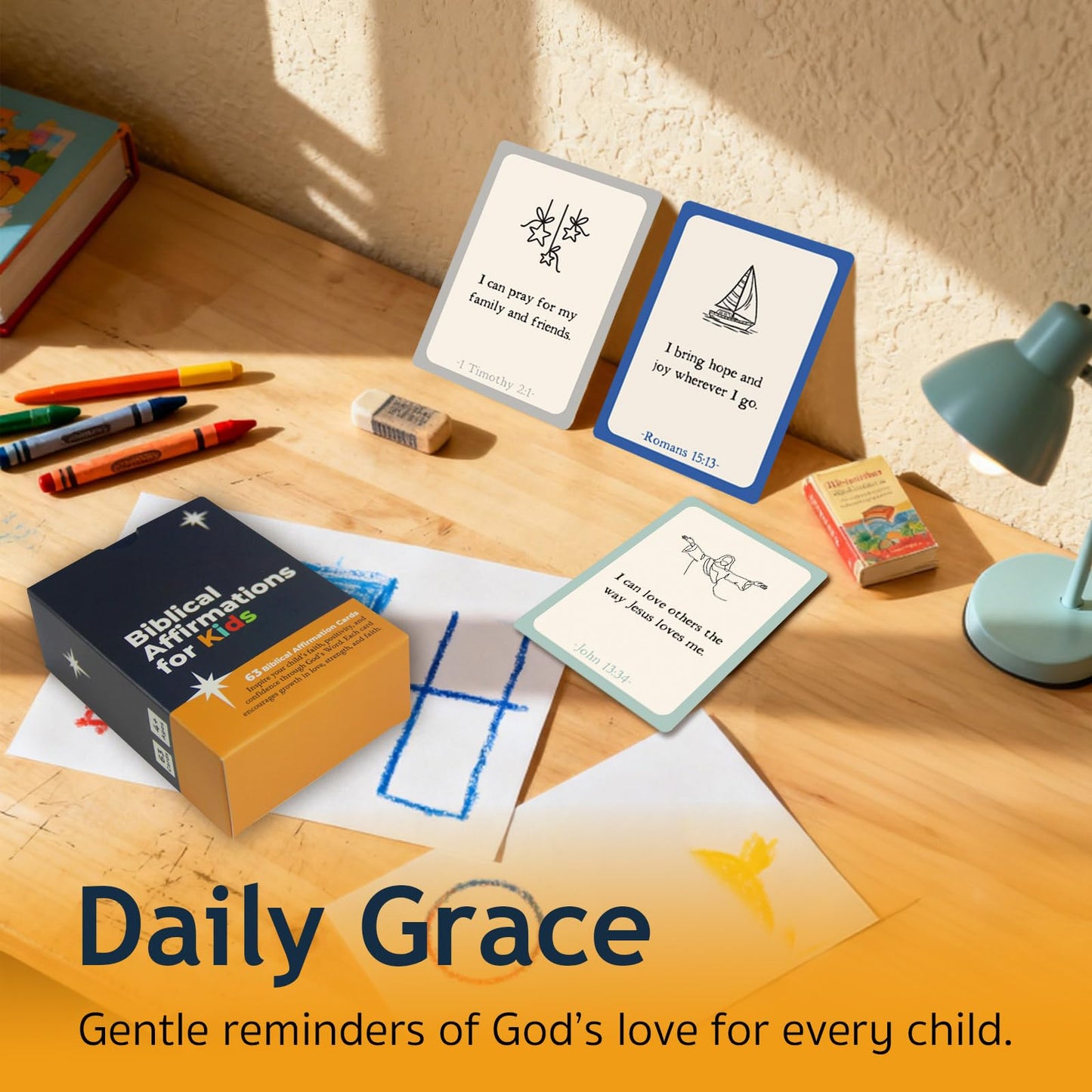Hesuuho Easter Gift for Kids: 63 Biblical Affirmation Cards for Daily Faith