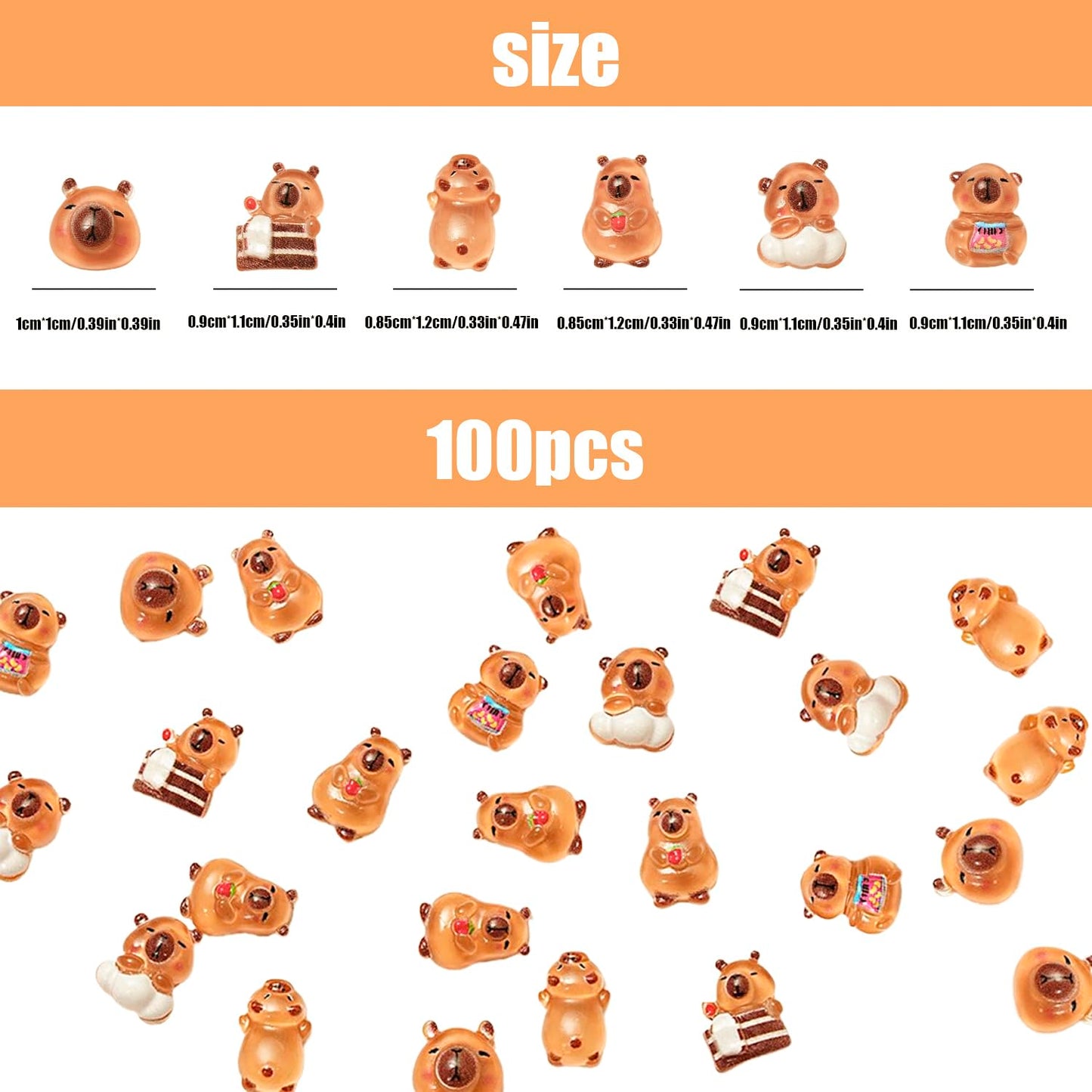 HETRUUOP 100PCS Mini Capybara Decor for Dollhouse – Resin Figures
