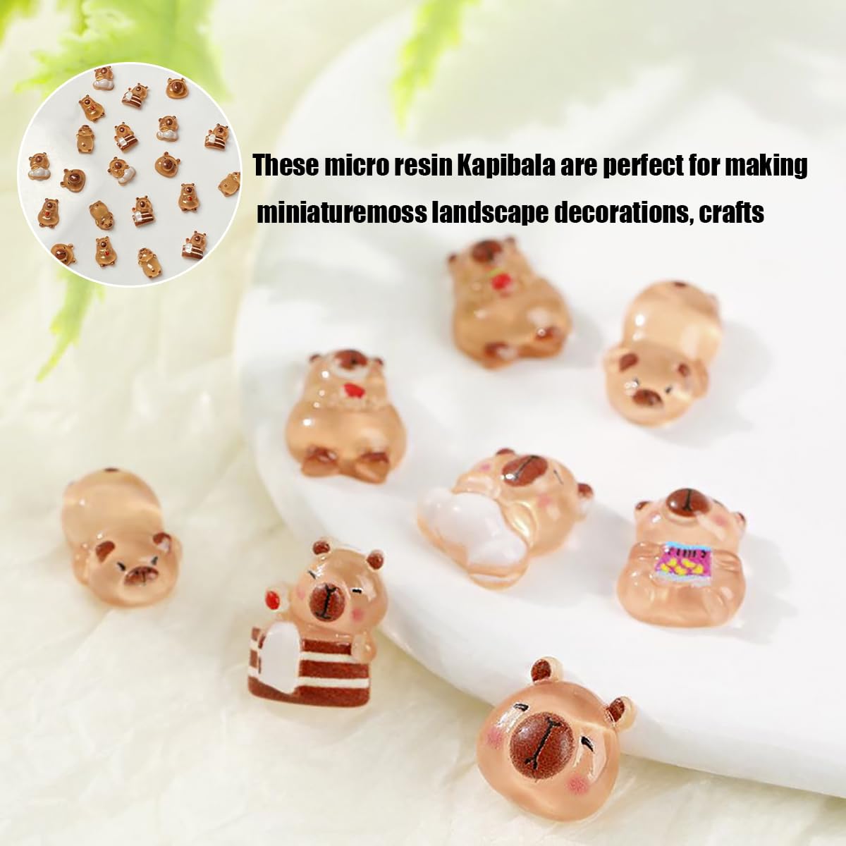 HETRUUOP 100PCS Mini Capybara Decor for Dollhouse – Resin Figures