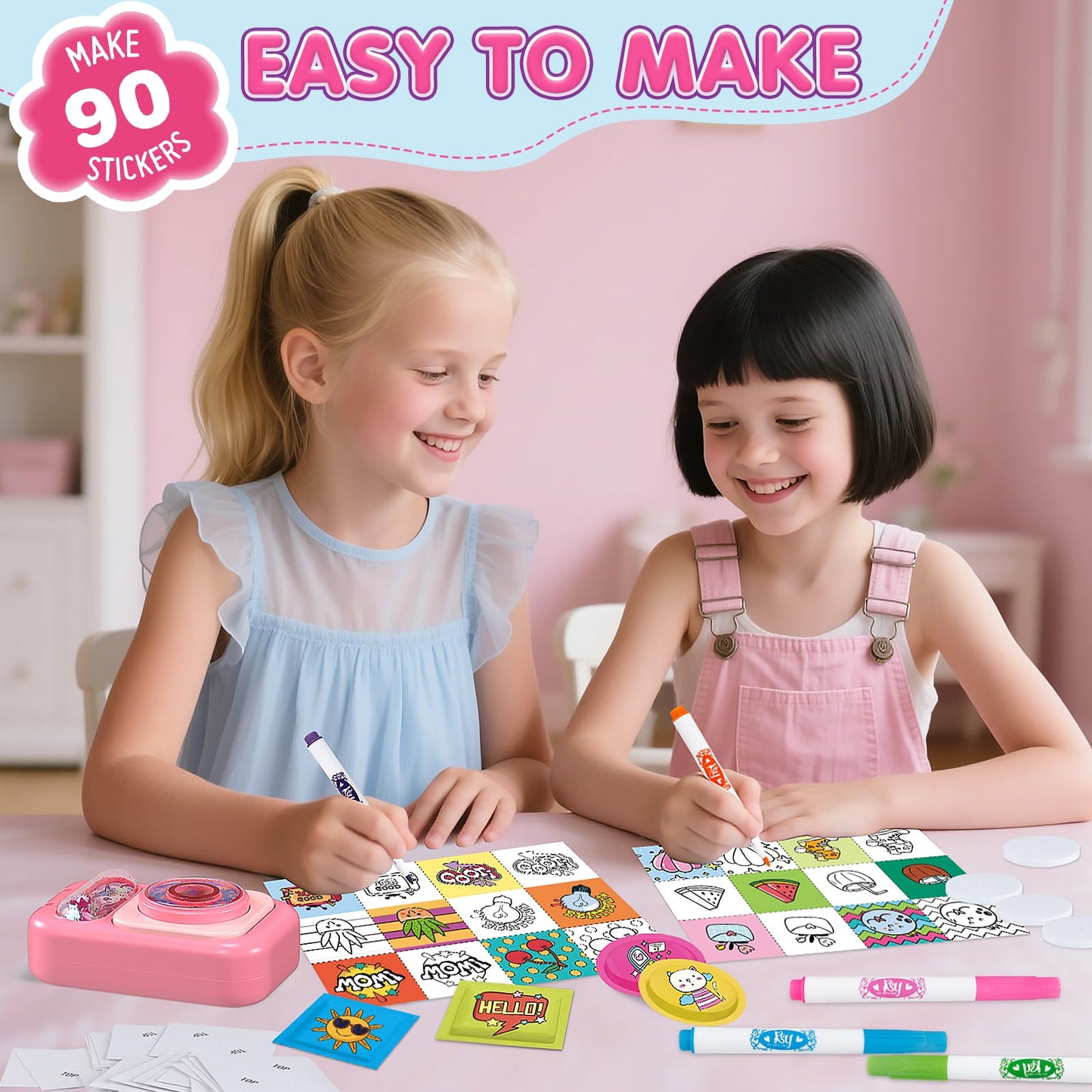 Hewaurorion Puffy Sticker Maker Kit for Kids – Create 3D Unicorn Stickers (90 Pieces) – Ages 6-10