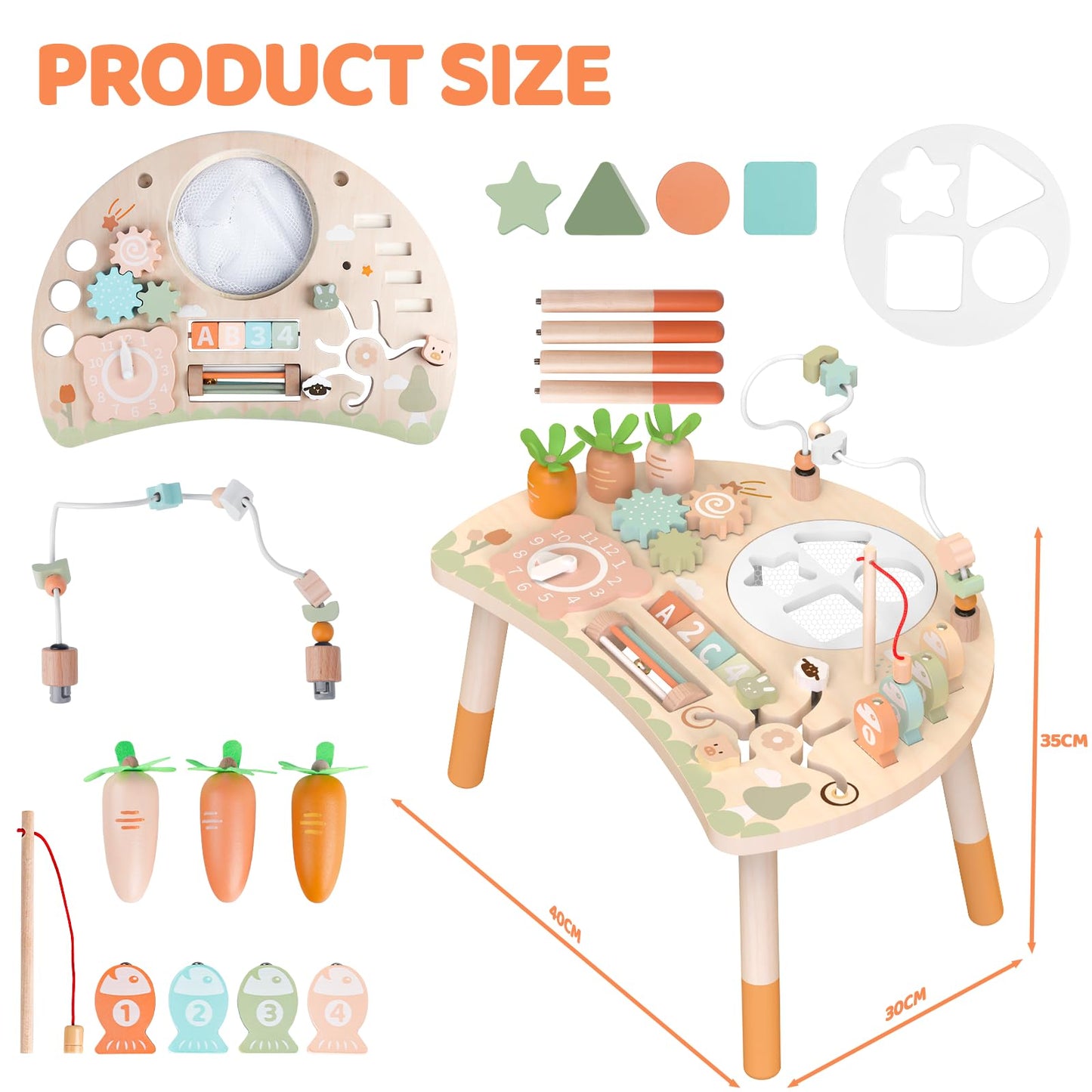 Hewaurorion 9-in-1 Montessori Sensory Table – Wooden Toddler Activity Center