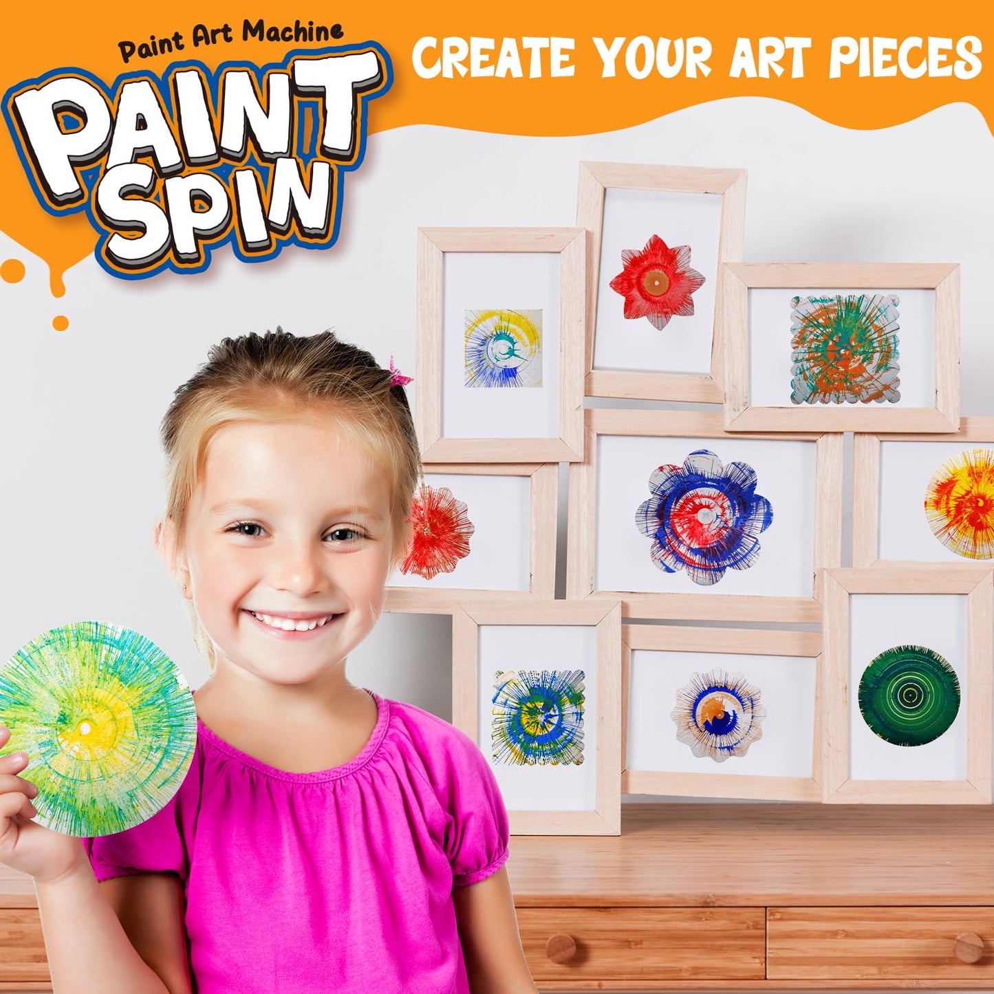 Hewaurorion Paint Spin Art Machine Kit for Kids, Blue – Arts & Crafts Spinner Toy for Ages 6–9