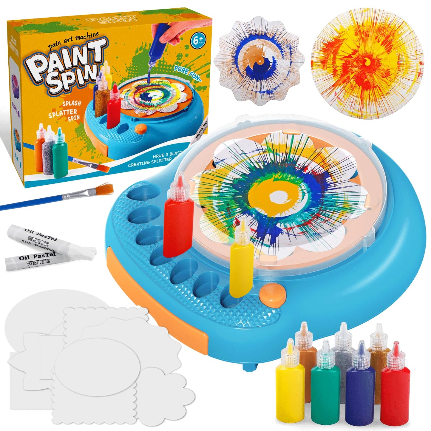 Hewaurorion Paint Spin Art Machine Kit for Kids, Blue – Arts & Crafts Spinner Toy for Ages 6–9