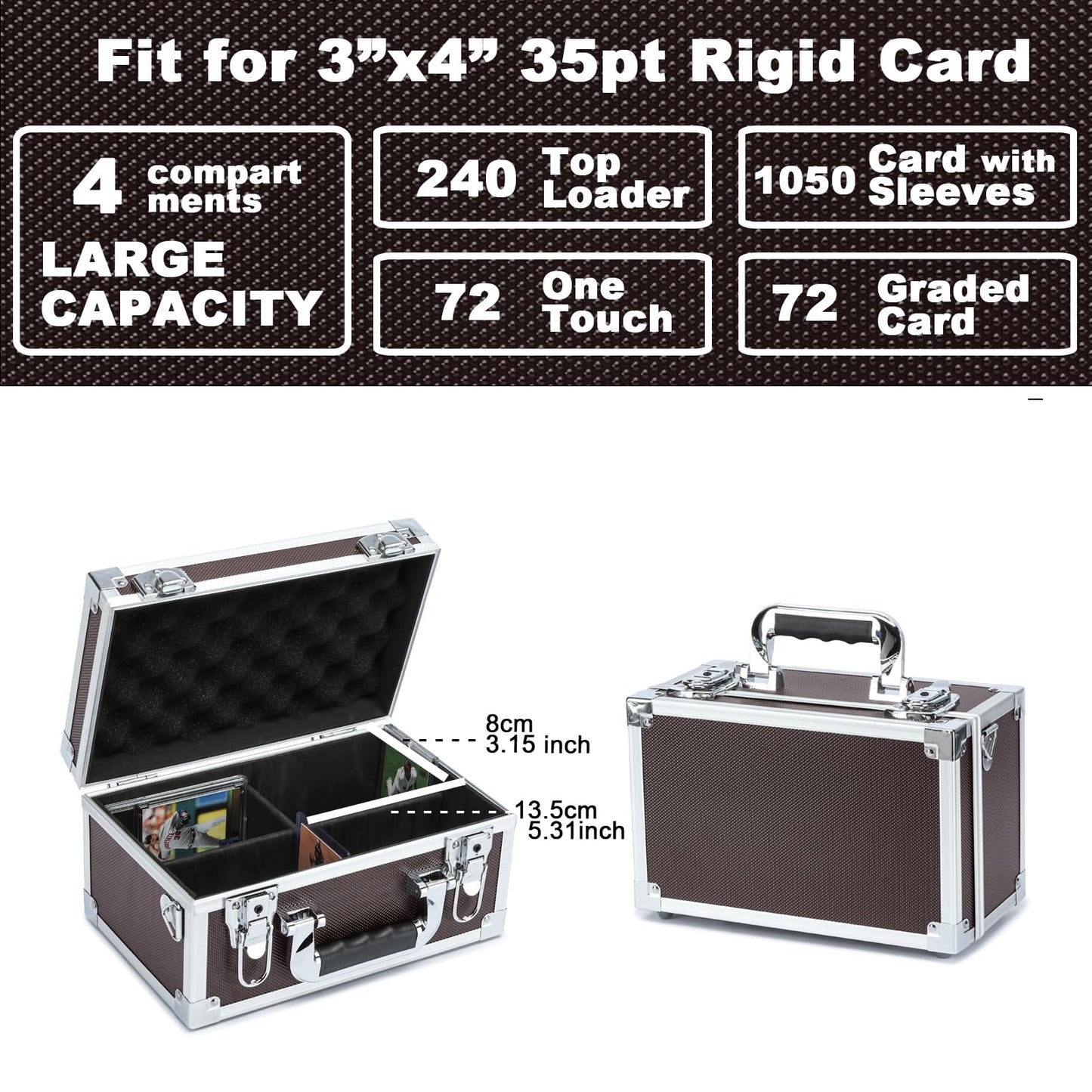 HEWEI WORKS Collectable Card Case Coffee – Secure, Organized Trading Card Storage