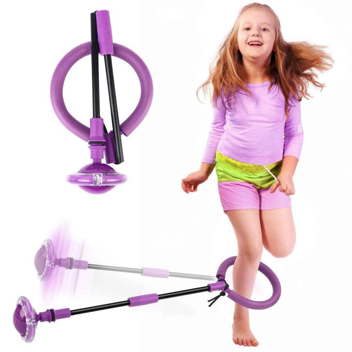 Hewog Skip Ball for Kids — Portable Foldable Flash Wheel Toy with Colorful Lights