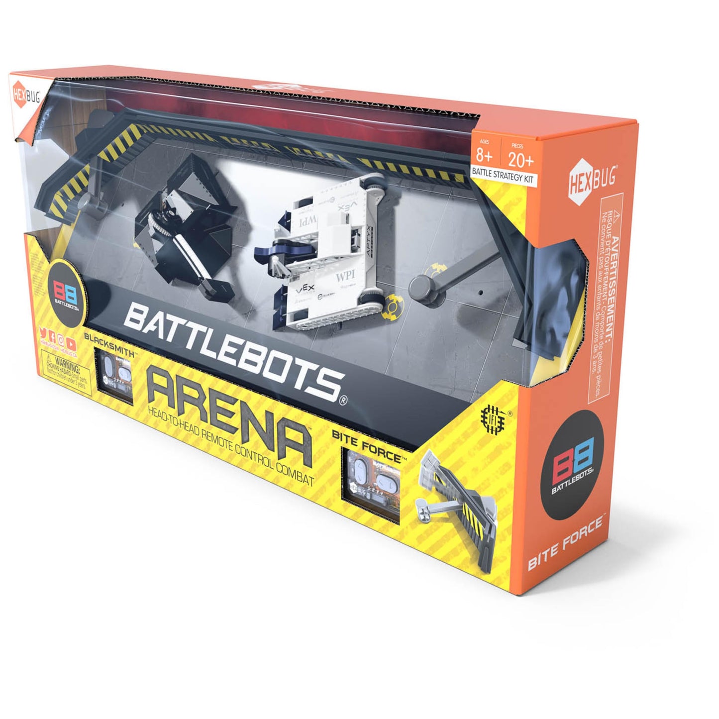 HEX BOTS BattleBots Arena 4.0: Bite Force & Blacksmith – Action-Packed Arena Playset