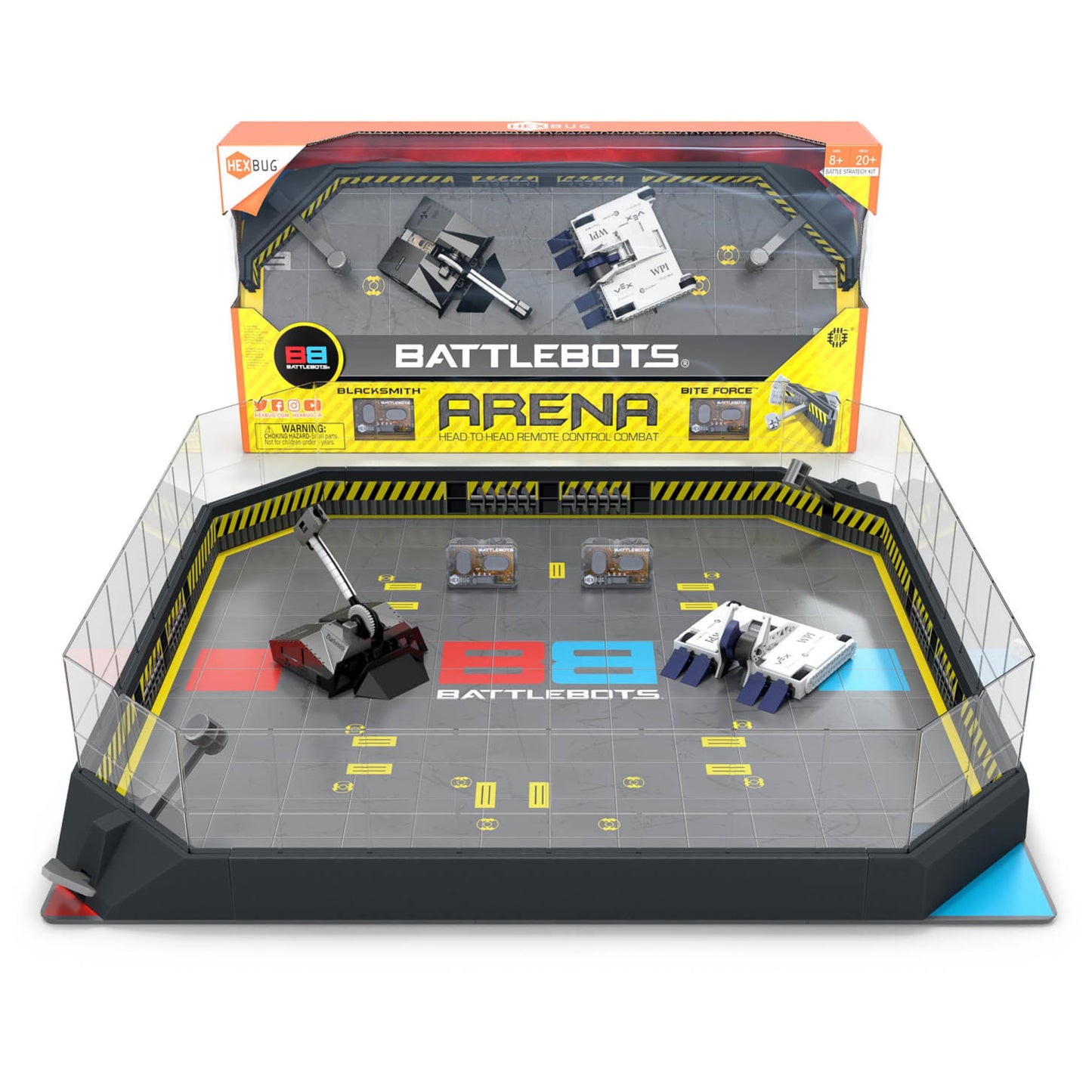 HEX BOTS BattleBots Arena 4.0: Bite Force & Blacksmith – Action-Packed Arena Playset