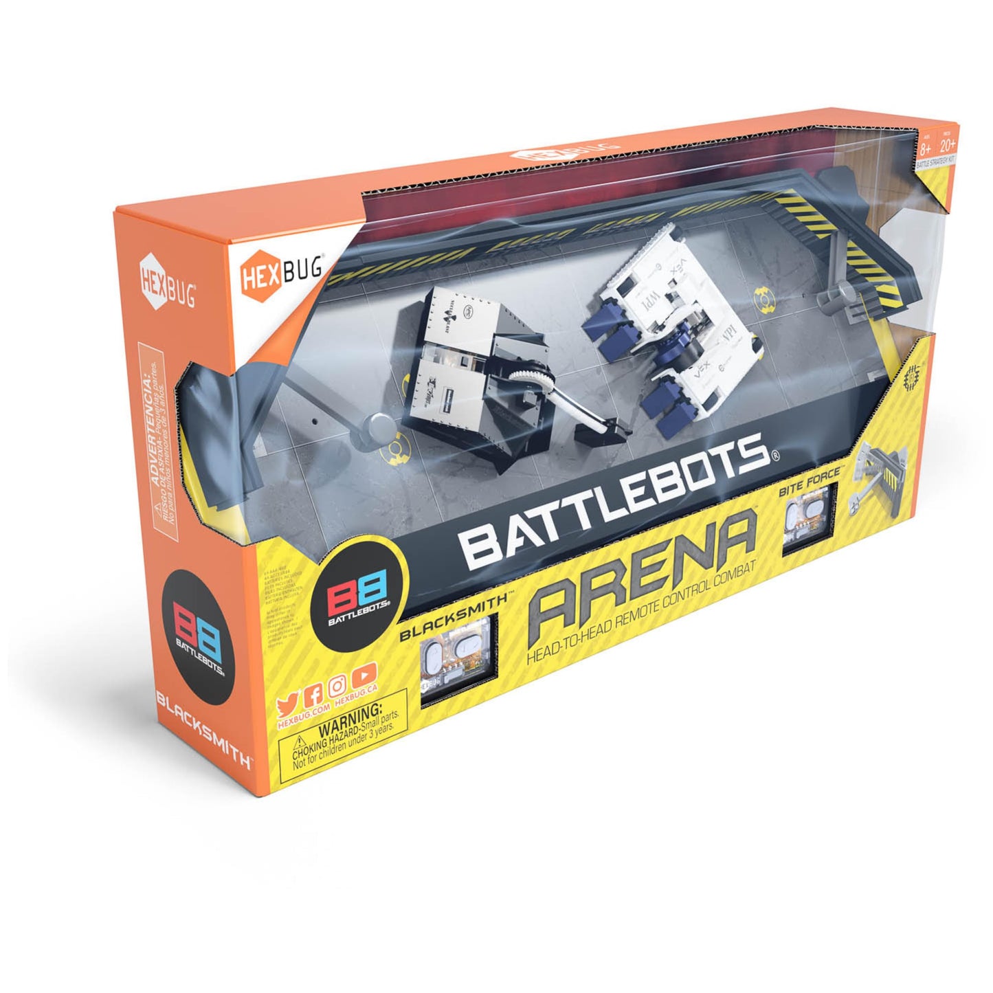 HEX BOTS BattleBots Arena 4.0: Bite Force & Blacksmith – Action-Packed Arena Playset