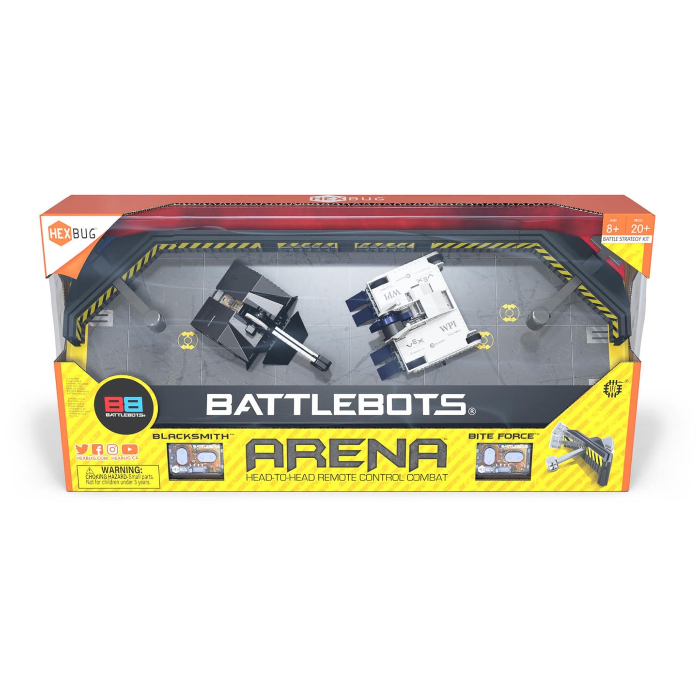 HEX BOTS BattleBots Arena 4.0: Bite Force & Blacksmith – Action-Packed Arena Playset