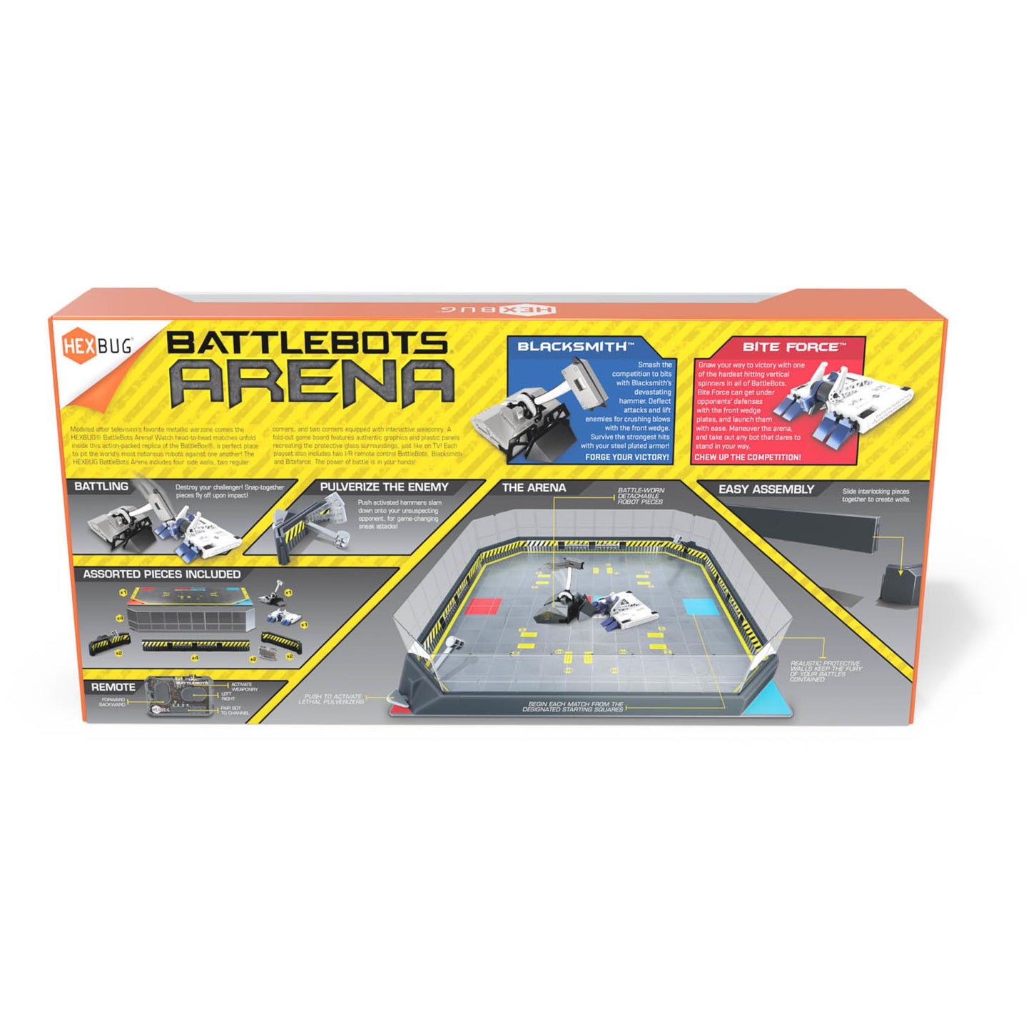 HEX BOTS BattleBots Arena 4.0: Bite Force & Blacksmith – Action-Packed Arena Playset
