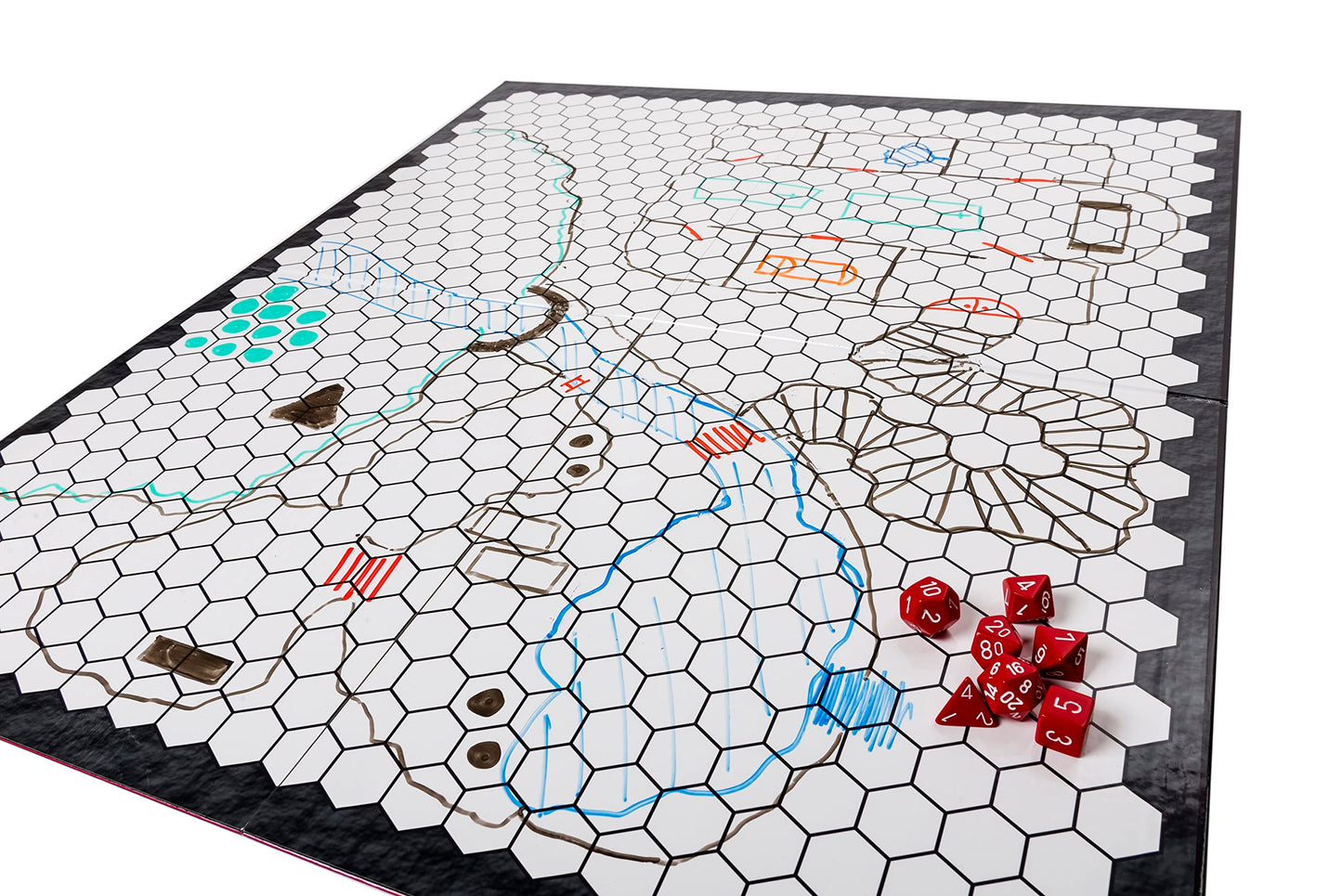 Hexers Authentic RPG Board — 27x23 in Foldable Square & Hex Grid, D&D Pathfinder Compatible