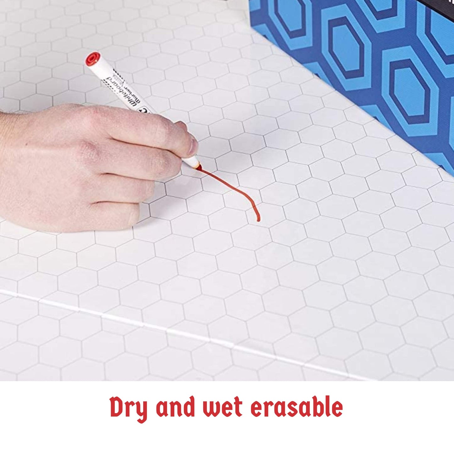 Hexers XL RPG Board – Giant 44x34 in Squares & Hexes, Dry Erase