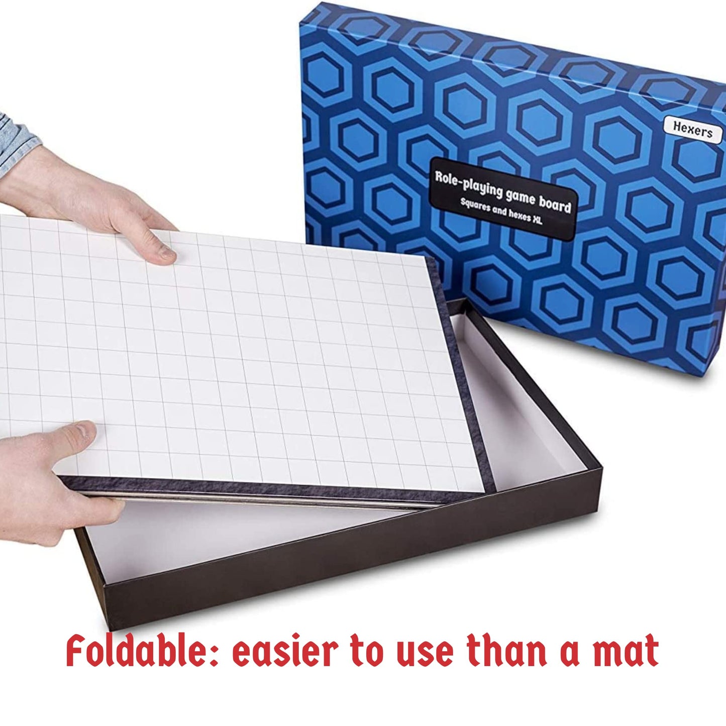 Hexers XL RPG Board – Giant 44x34 in Squares & Hexes, Dry Erase