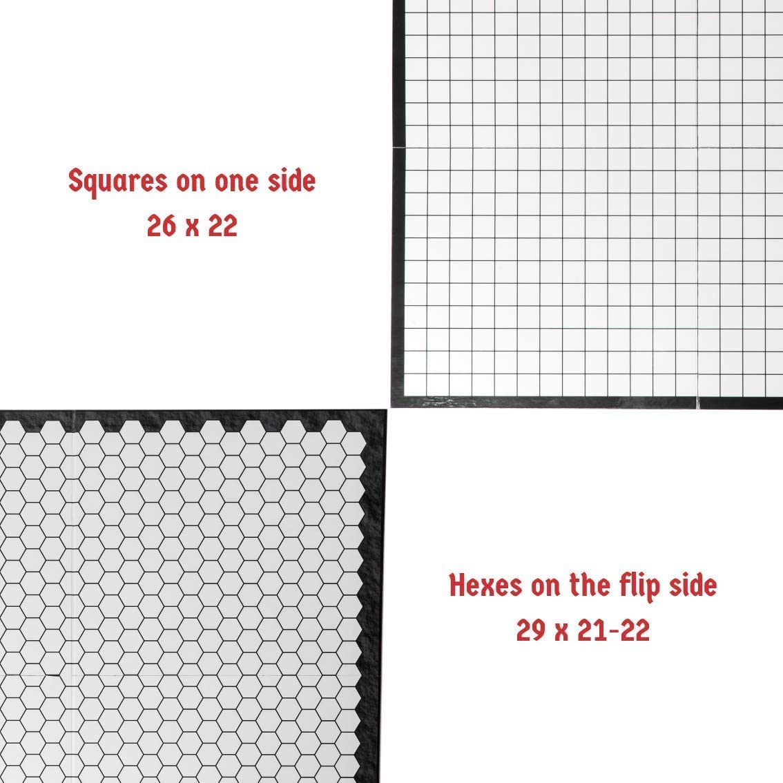 Hexers XL RPG Board – Giant 44x34 in Squares & Hexes, Dry Erase