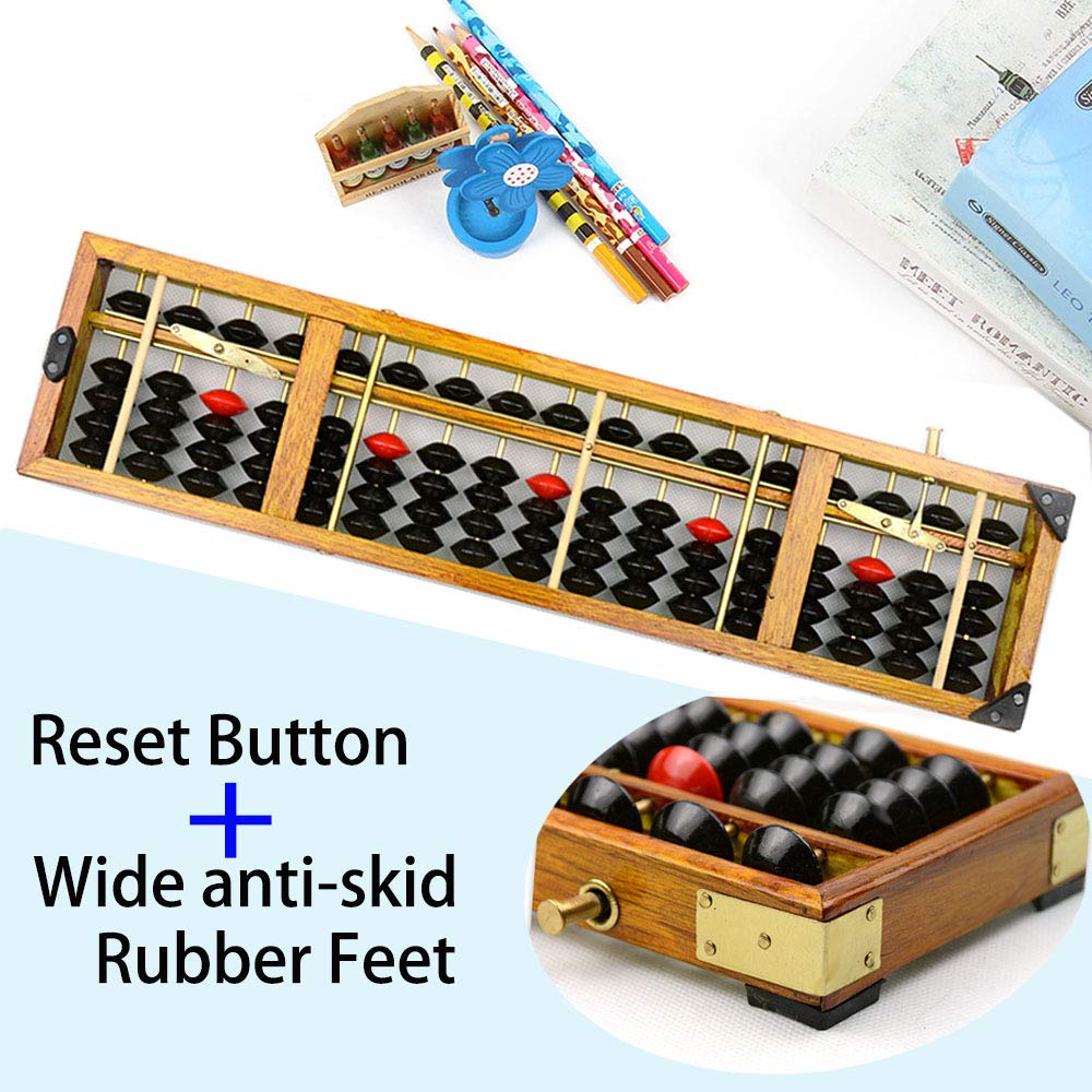 Hexing Vintage Style Wooden Abacus Soroban, 17-Column, 15in | Professional Abacus for Adults & Kids
