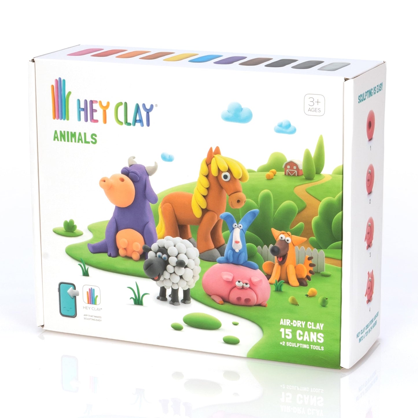 Hey Clay Animals: Interactive Air-Dry Clay Kit with App for Kids & Tweens