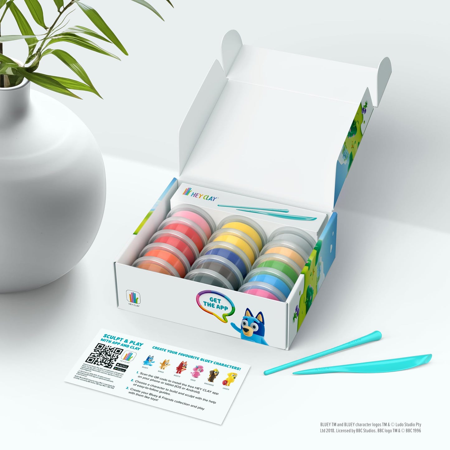 HEY CLAY Bluey & Friends - Air-Drying Clay Kit for Kids (Full Set of 6 Characters)