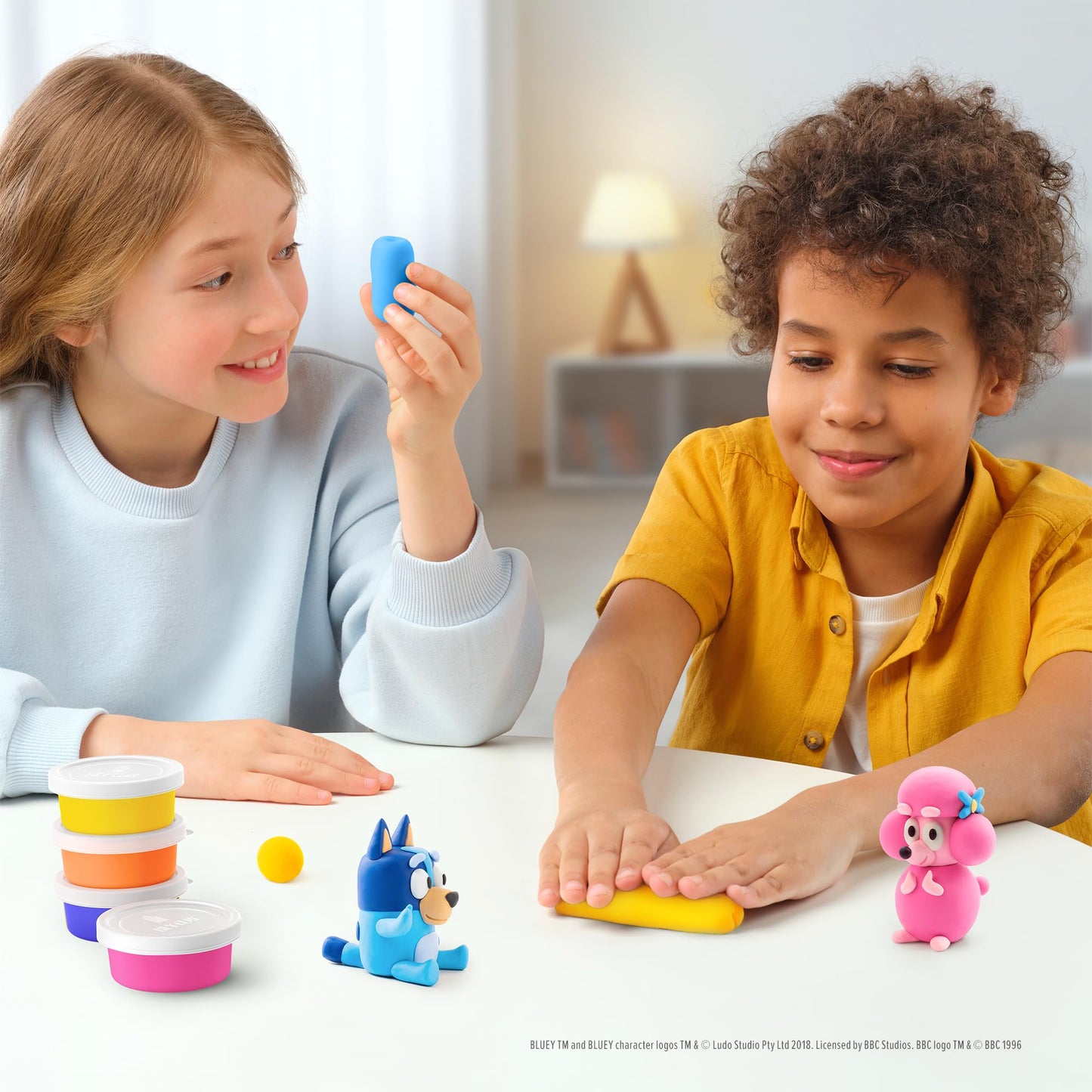 HEY CLAY Bluey & Friends - Air-Drying Clay Kit for Kids (Full Set of 6 Characters)