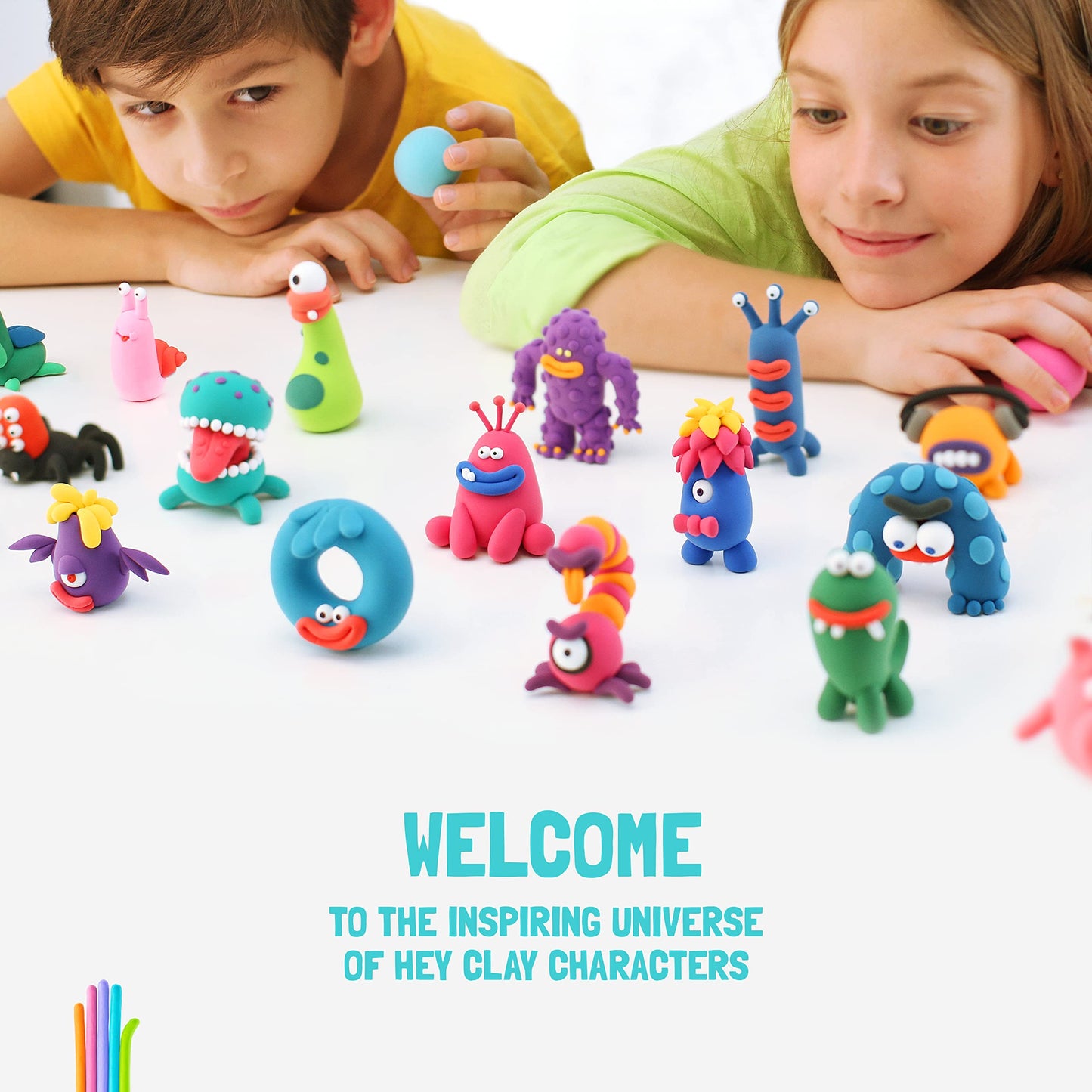 HEY CLAY Set: Colourful Air-Dry Clay Kit for Kids | 15 Cans + Tools