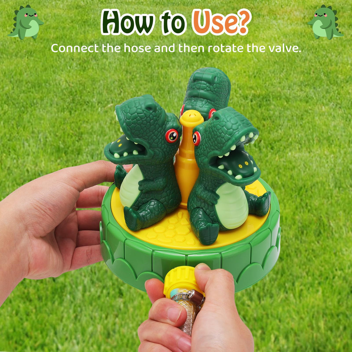 HeySplash Dragon Water Sprinkler Toy – 360° Outdoor Kid Splash Play