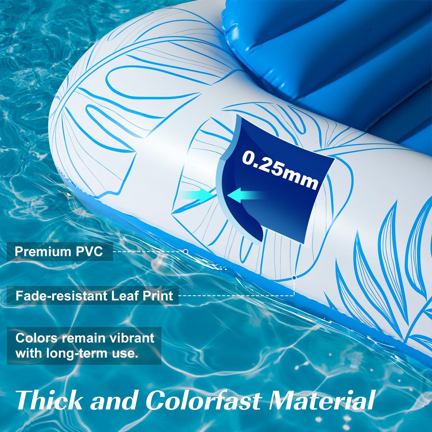 HeySplash Inflatable Pool Float for Adults – Large Sunbathing Lounger with Removable Pillow & Cup Holders