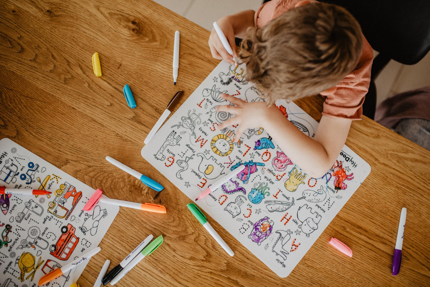 HeyDoodle Into The Wild Classic Doodle Mat – Reusable Silicone Alphabet Activity for Kids 3–7