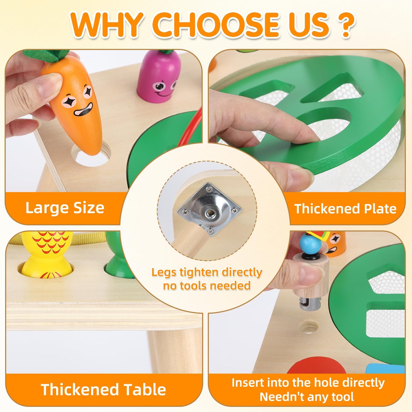 HEYLANDU 7-in-1 Wooden Montessori Activity Table for Toddlers — Drum, Bead Maze, Shape Sorter & More