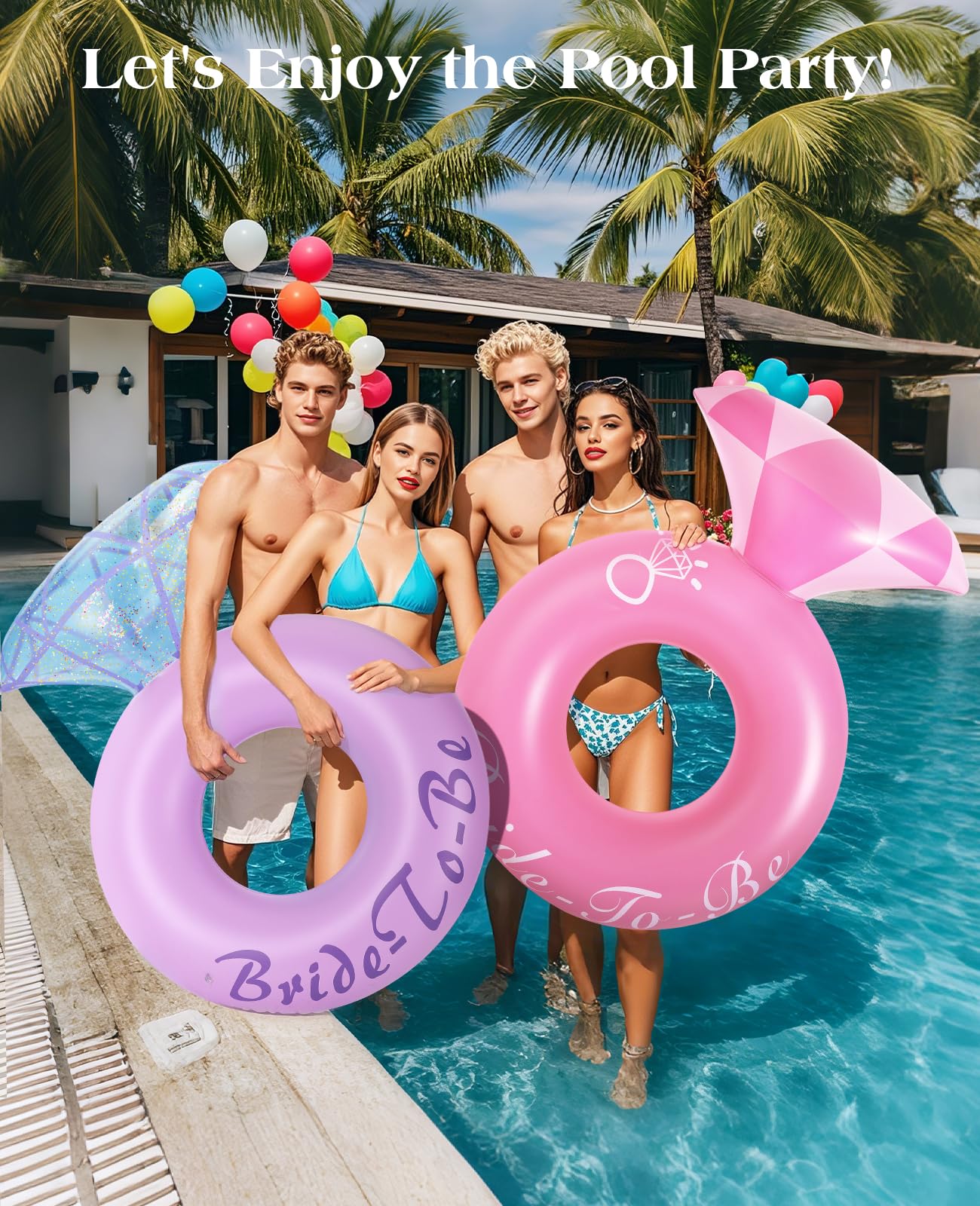 HeySplash Diamond Ring Pool Float - Large Inflatable Engagement Ring for Adults