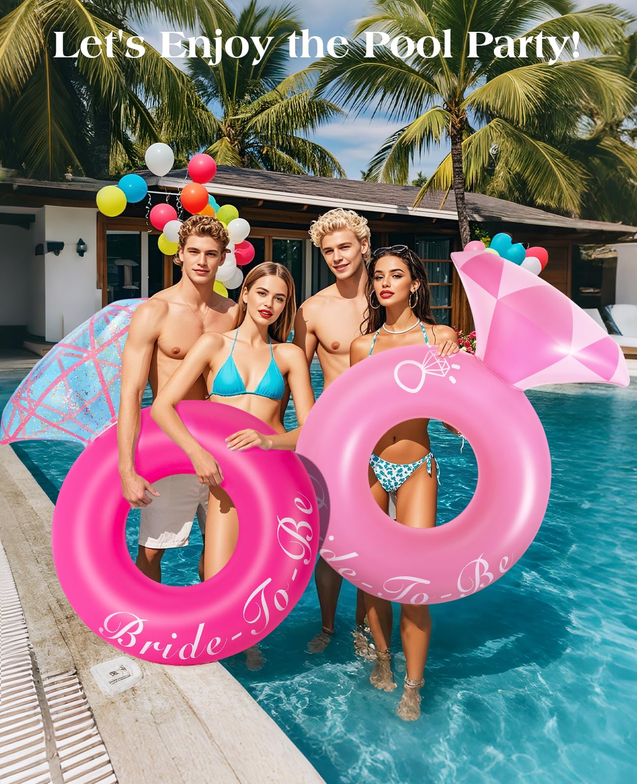 HeySplash Diamond Ring Pool Float – Large Magenta Engagement Float for Adults