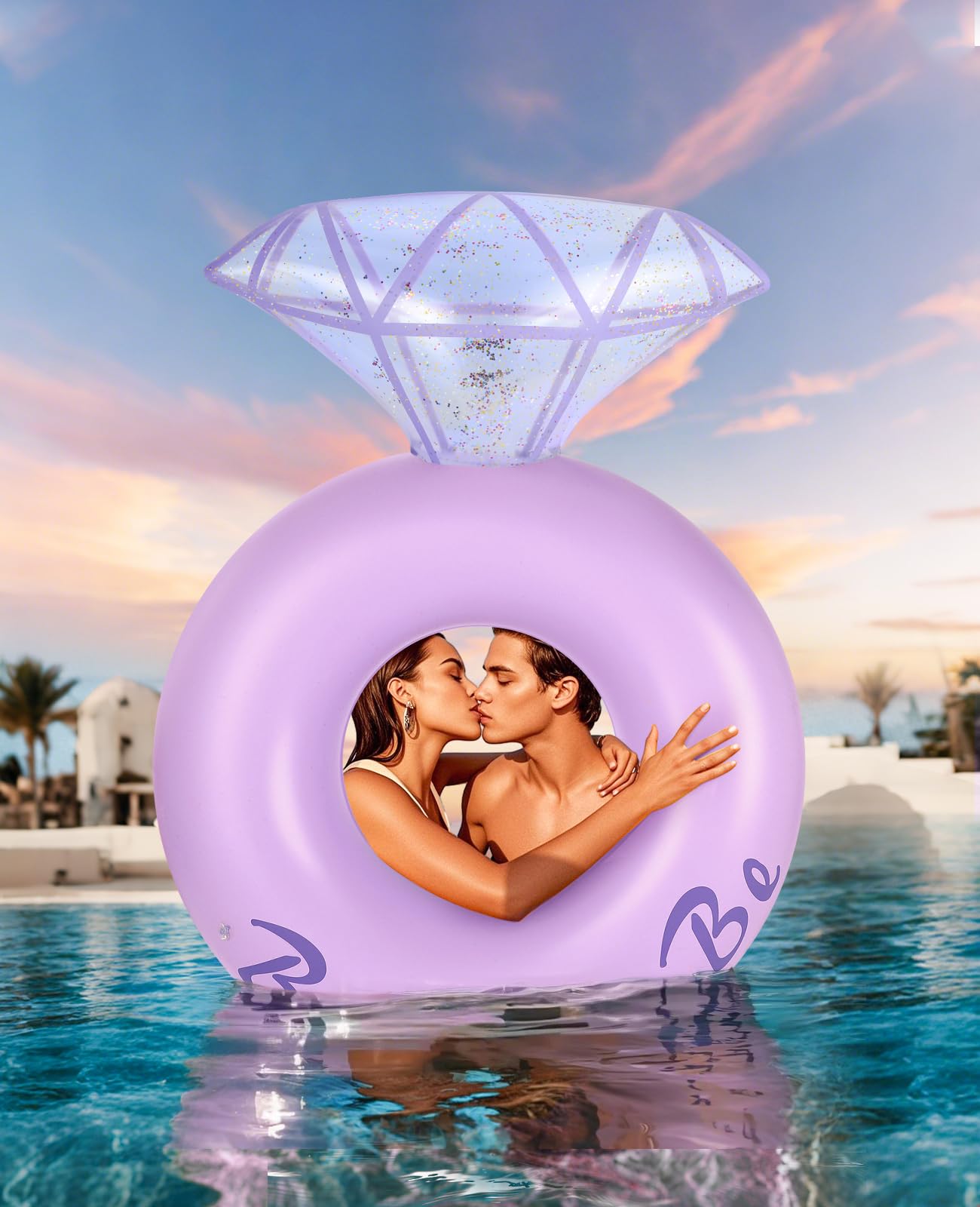 HeySplash Diamond Ring Pool Float - Large Inflatable Engagement Ring for Adults