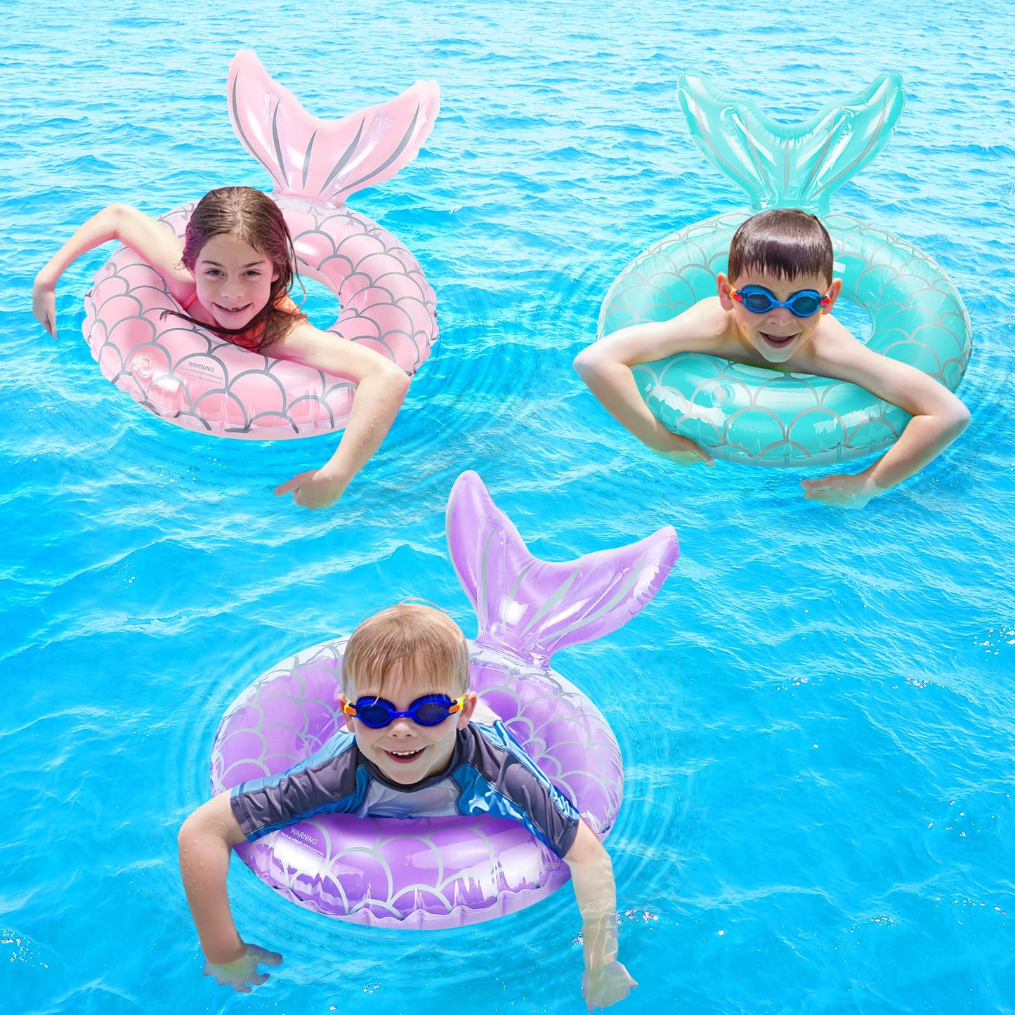 HeySplash Mermaid Tail Pool Float for Kids – Pink Inflatable Ring