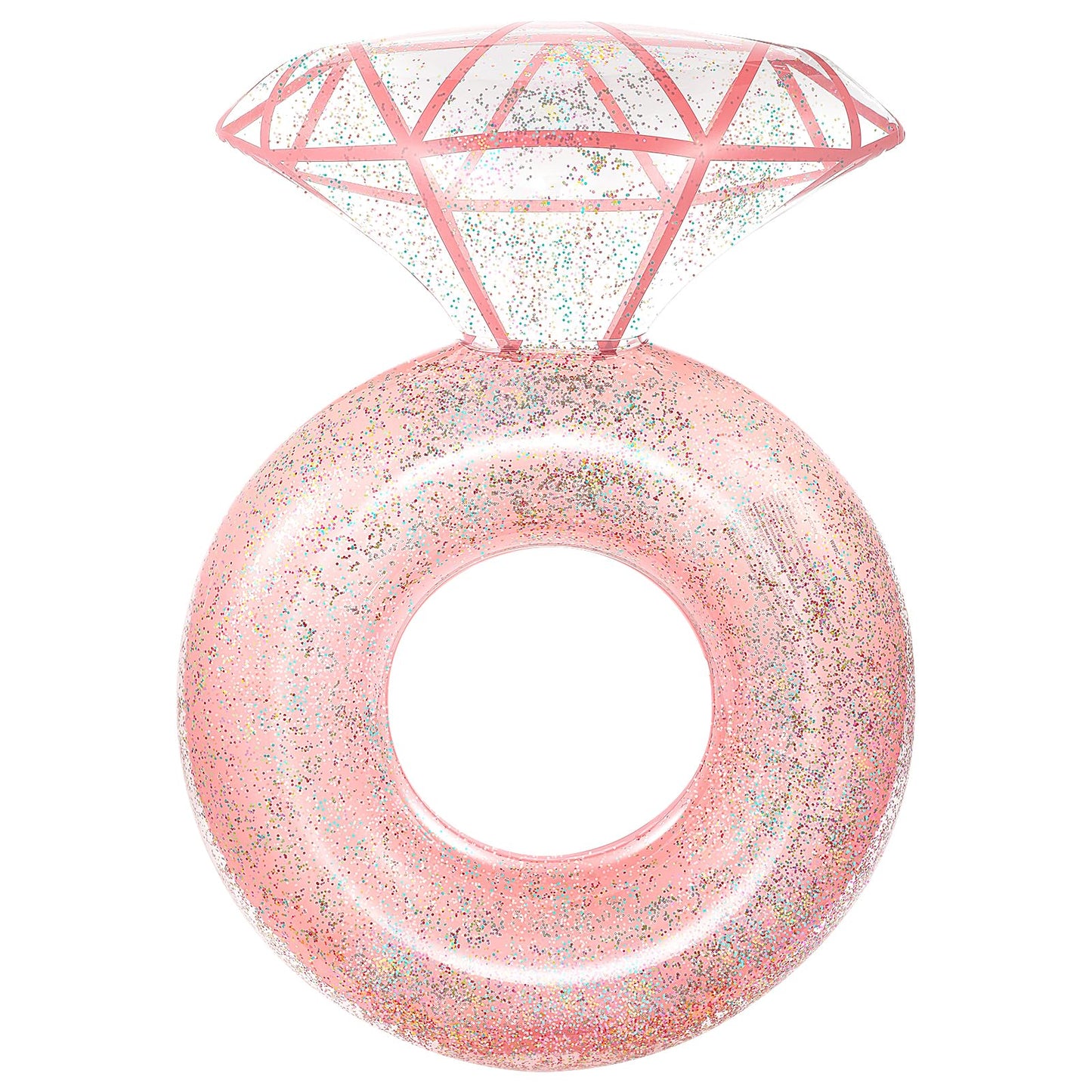 HeySplash Diamond Ring Pool Float – Rose Gold, Large Engagment Ring Float for Parties