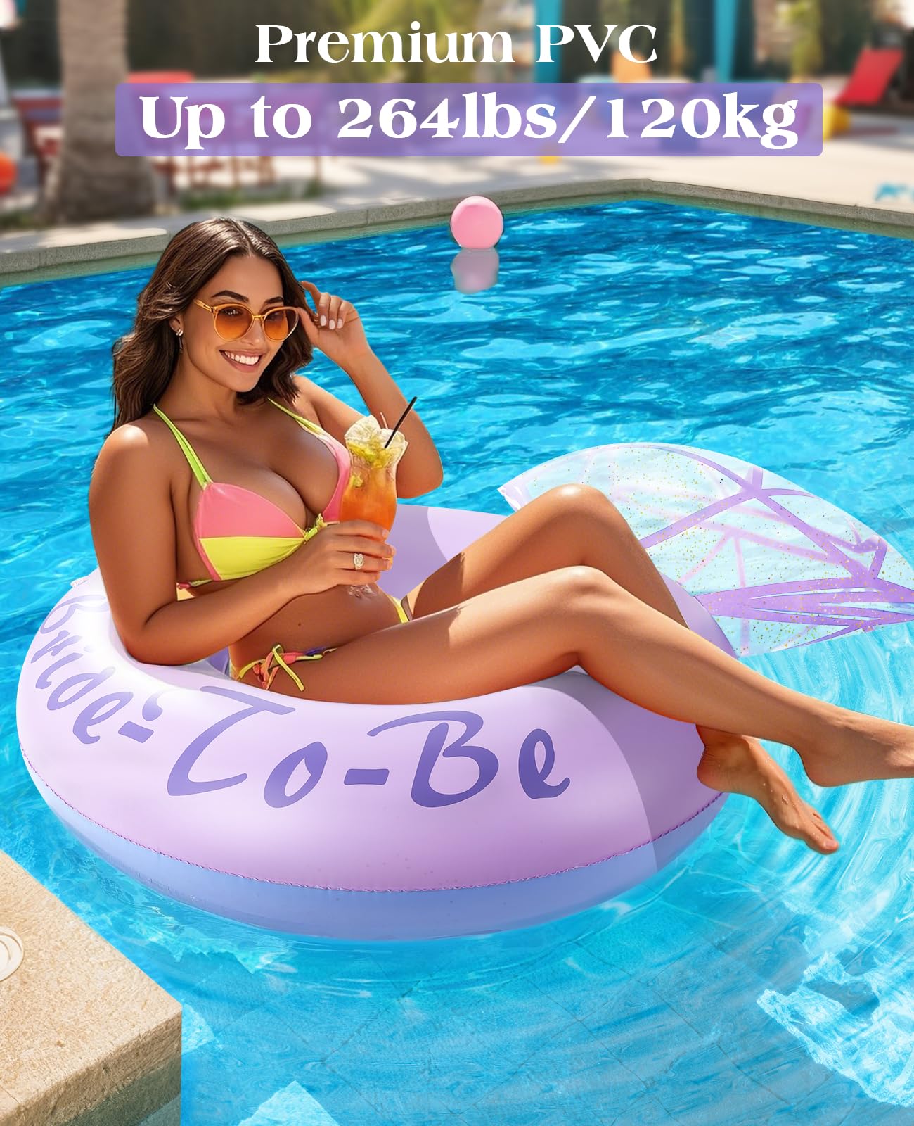 HeySplash Diamond Ring Pool Float - Large Inflatable Engagement Ring for Adults